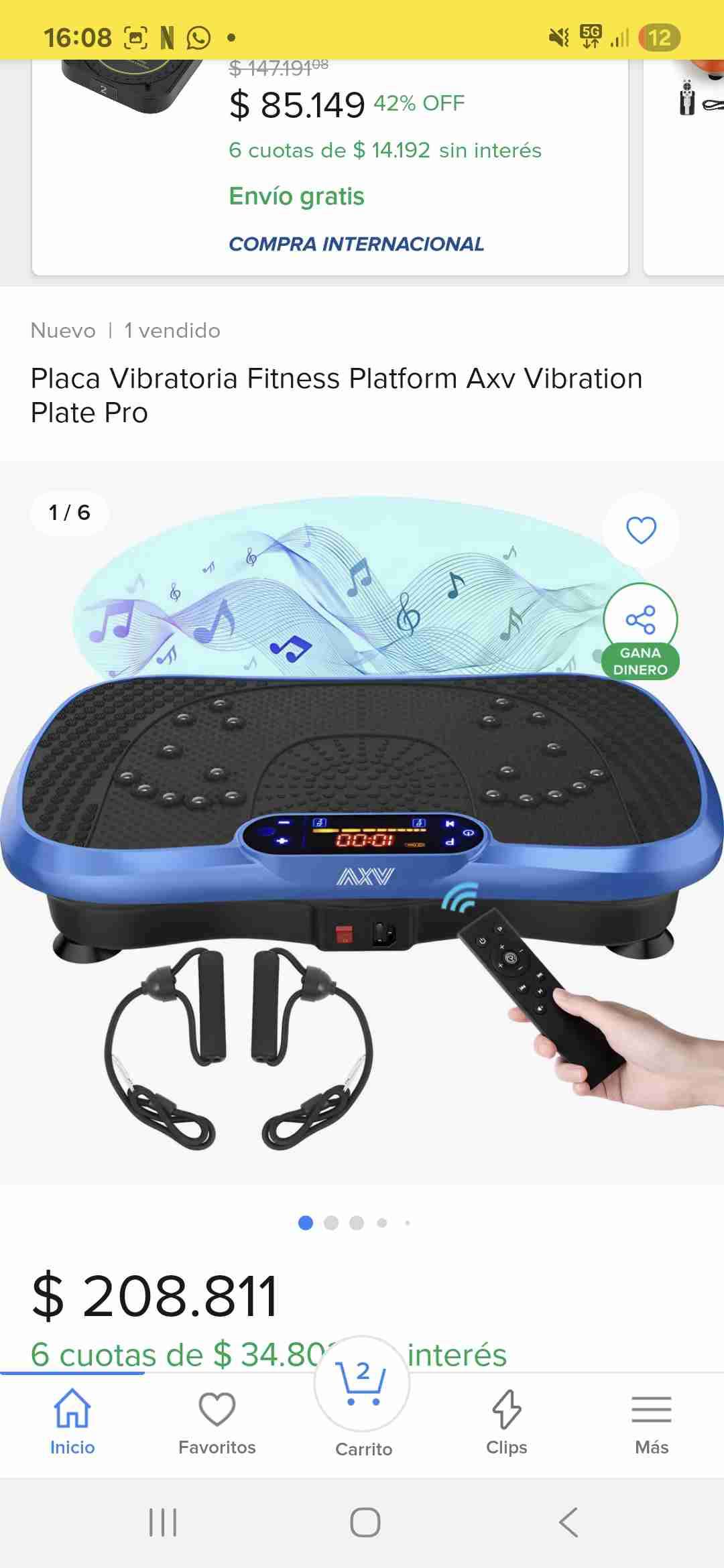 Plataforma Vibratoria Fitness AXV - miniatura 2