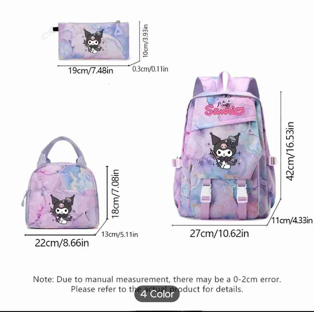 Set de mochilas coloridas Kuromi Sanrio - 2