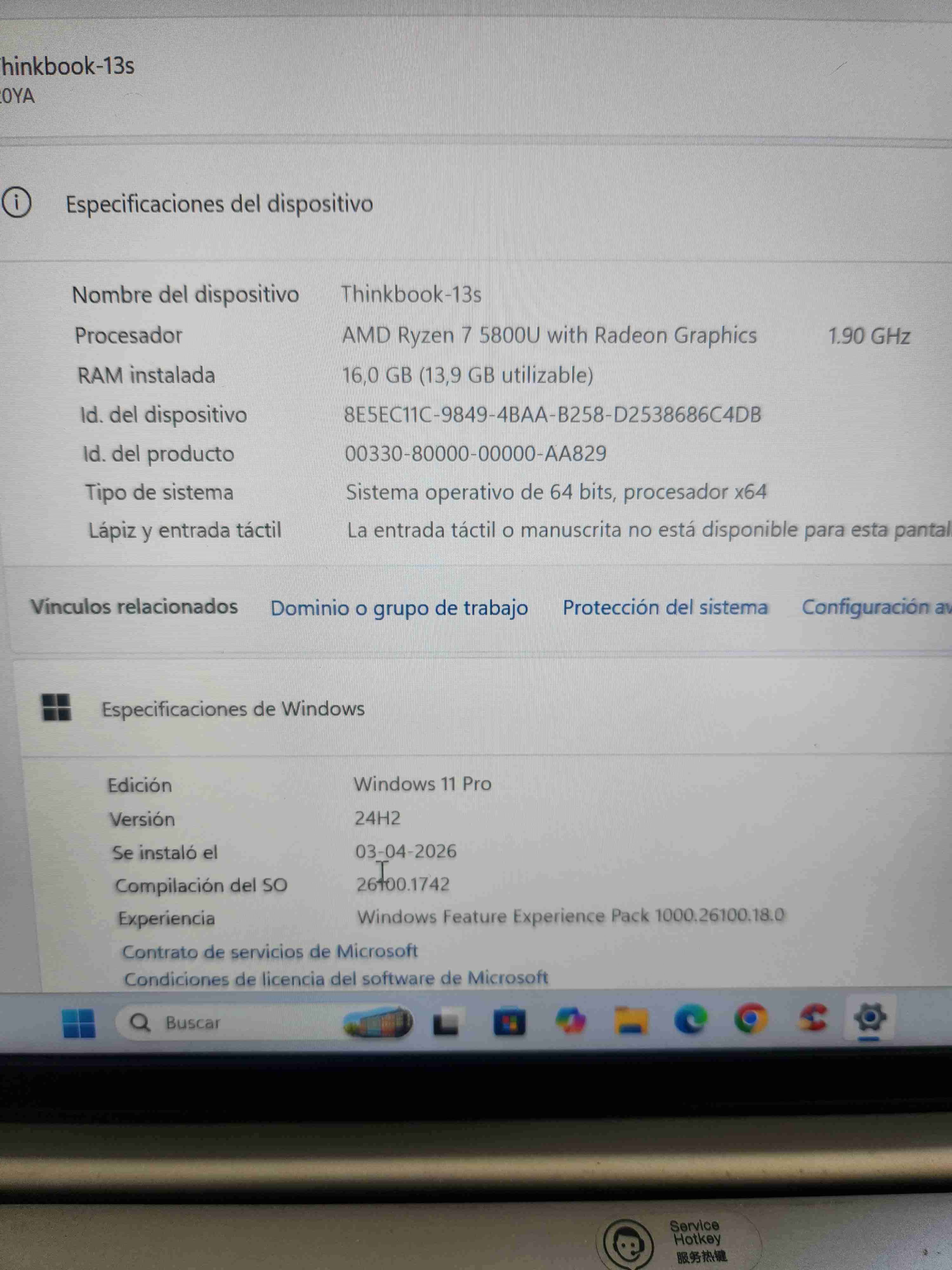 Notebook Lenovo 13s 3ra generación - miniatura 4