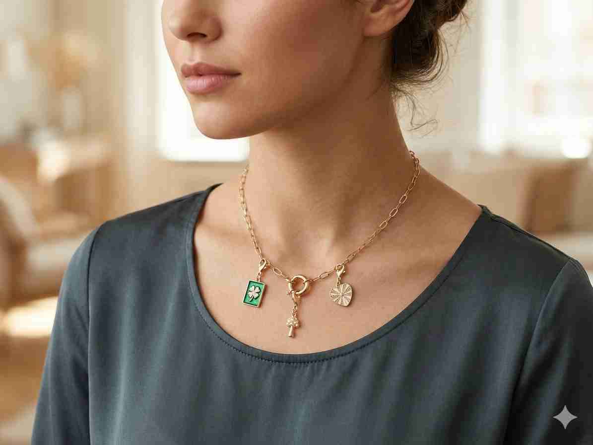 3 Collares dorados con dijes - miniatura 2