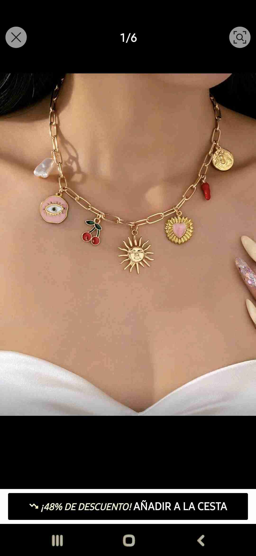 3 Collares dorados con charms - miniatura 2