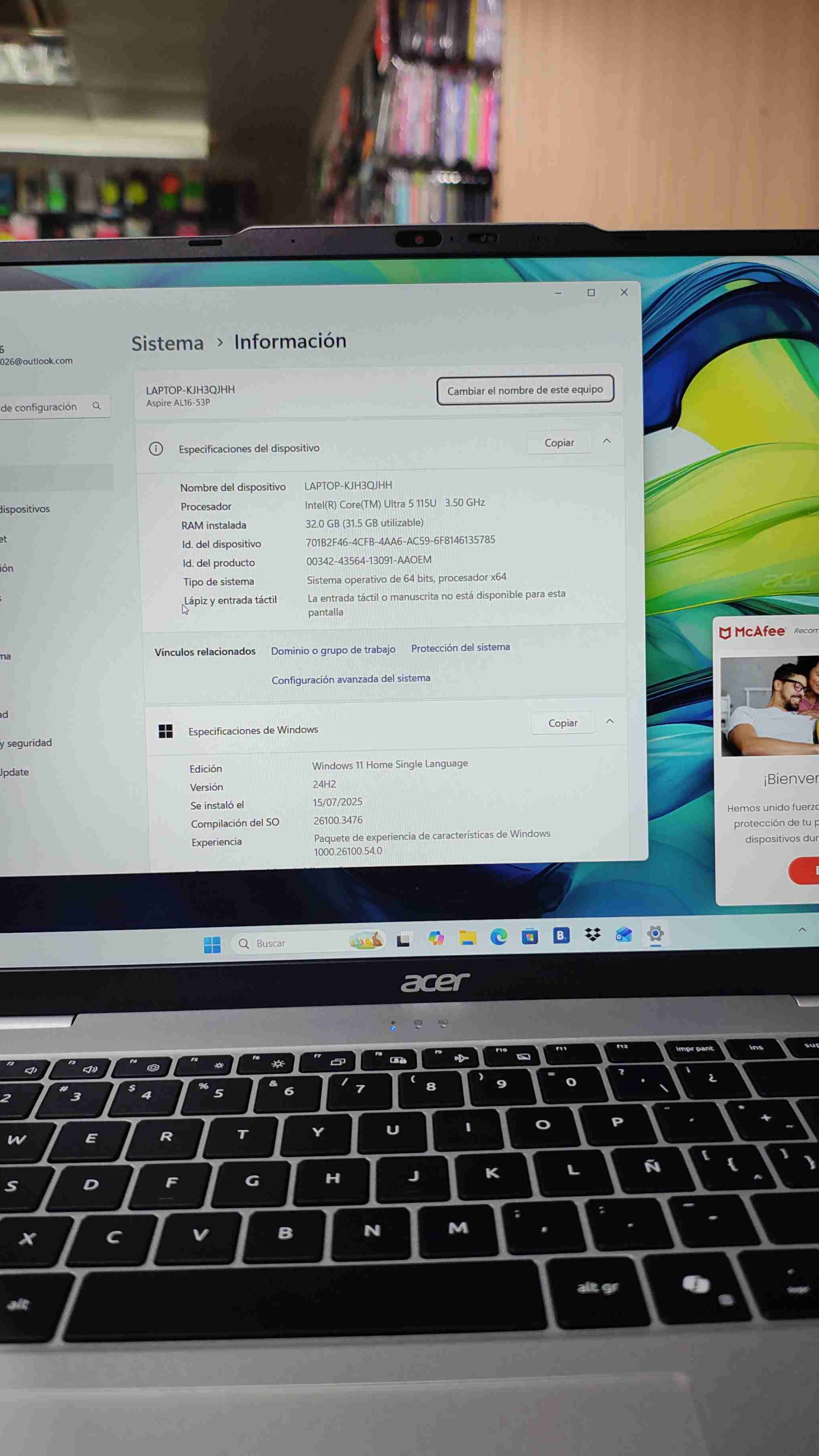 Laptop Acer Aspire Lite Ultra 5 - miniatura 2