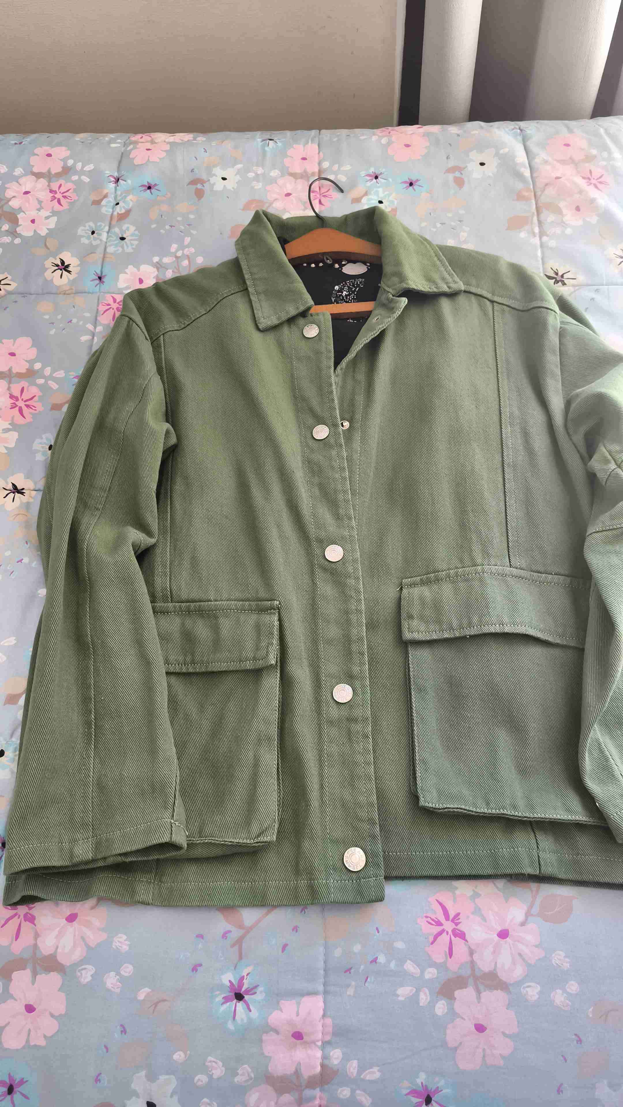Chaqueta verde de algodón