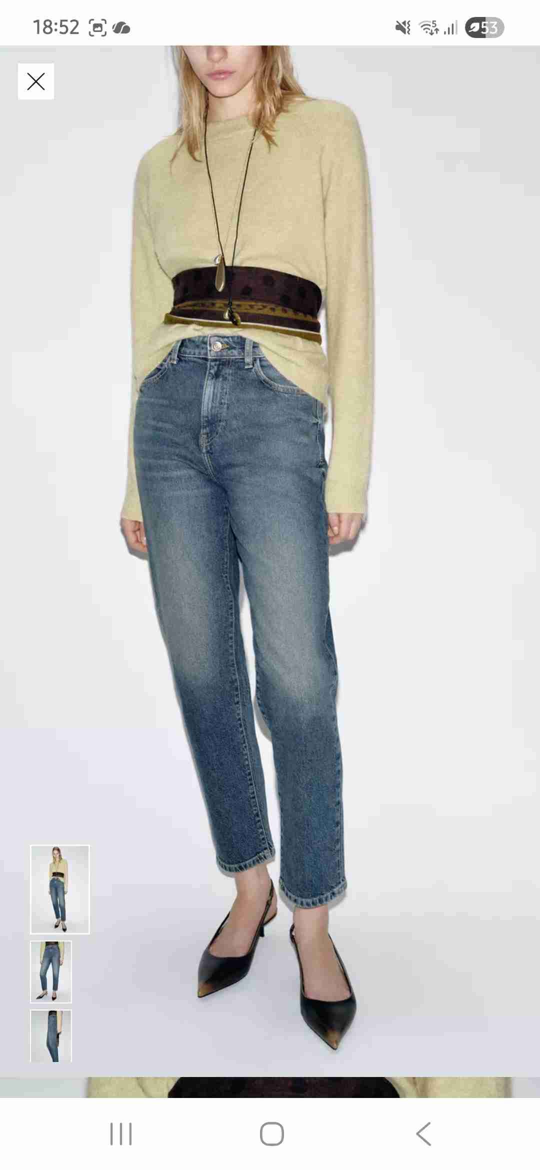 Jeans azules claros mom fit ZARA 36 - 1