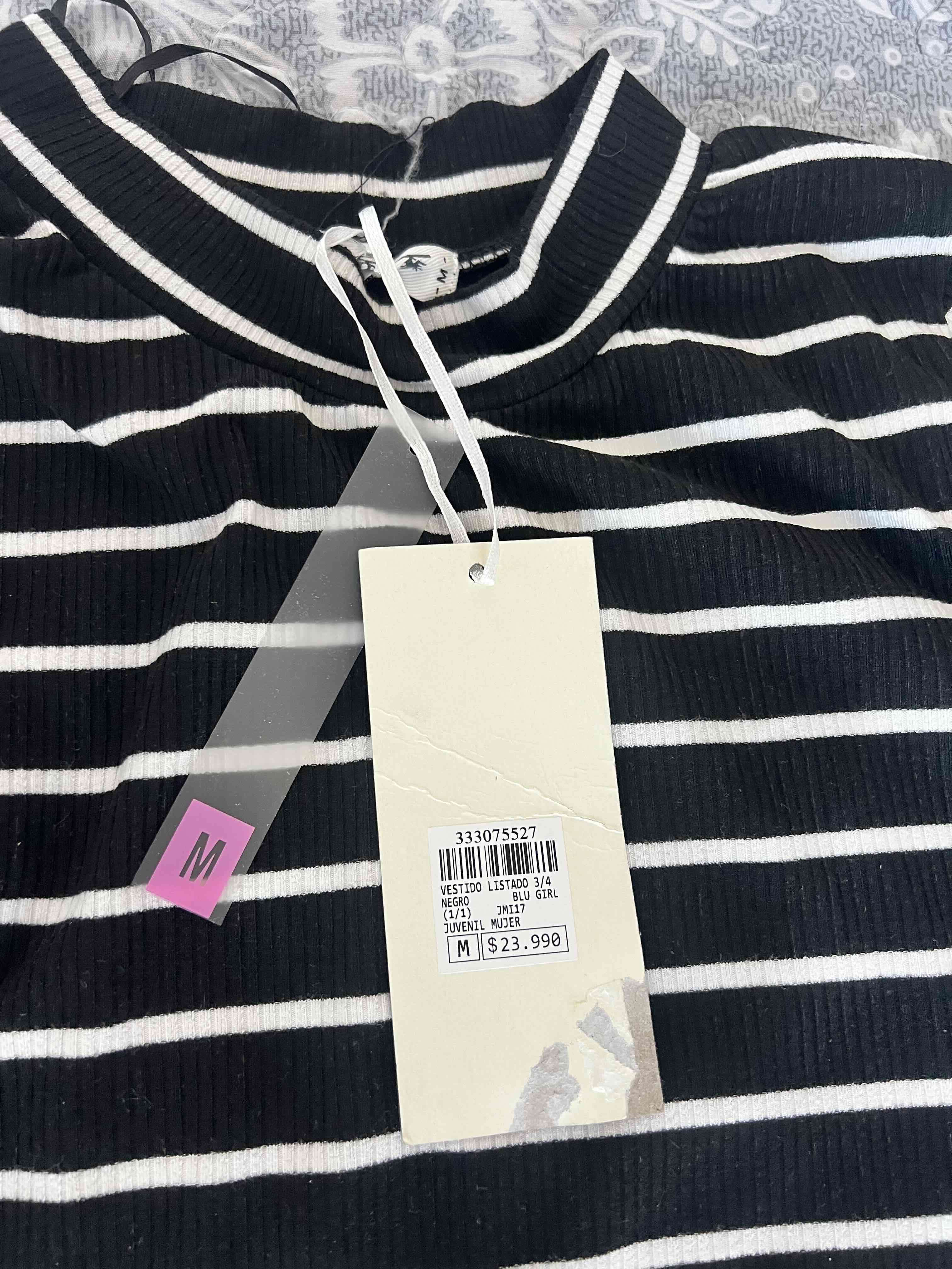 Vestido negro a rayas nuevo - miniatura 2