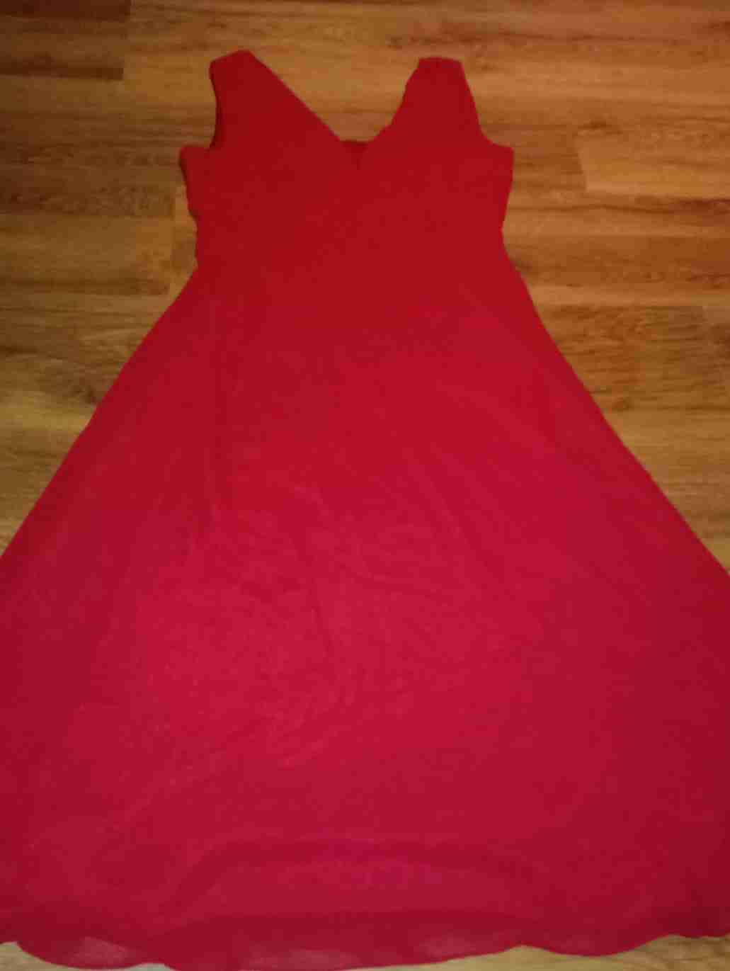 Vestido rojo sin mangas talla 12 - 1