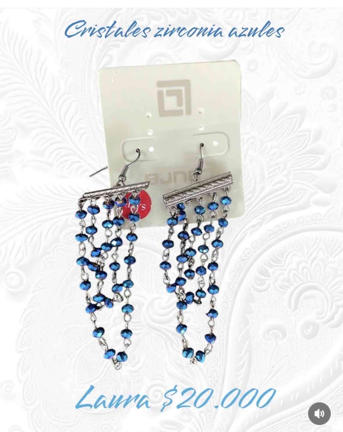Aros con cristales zirconia azules