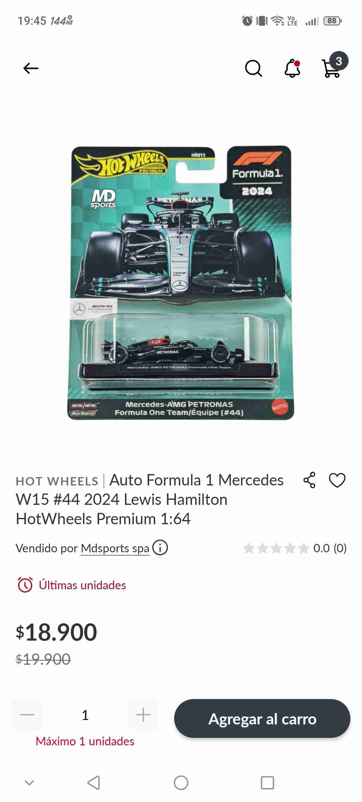 Modelo Mercedes-AMG F1 Hot Wheels - miniatura 3