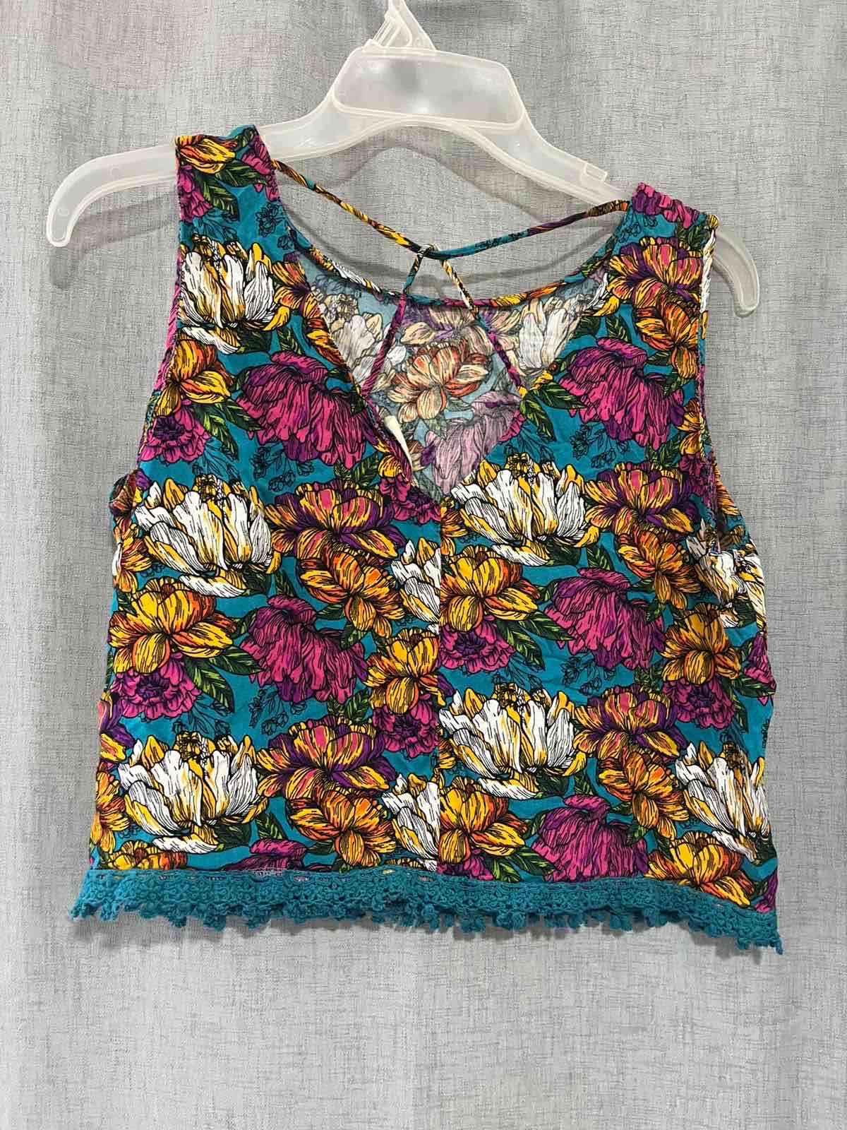 Crop top floral multicolor - miniatura 2