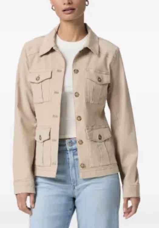Chaqueta beige con bolsillos - miniatura 1