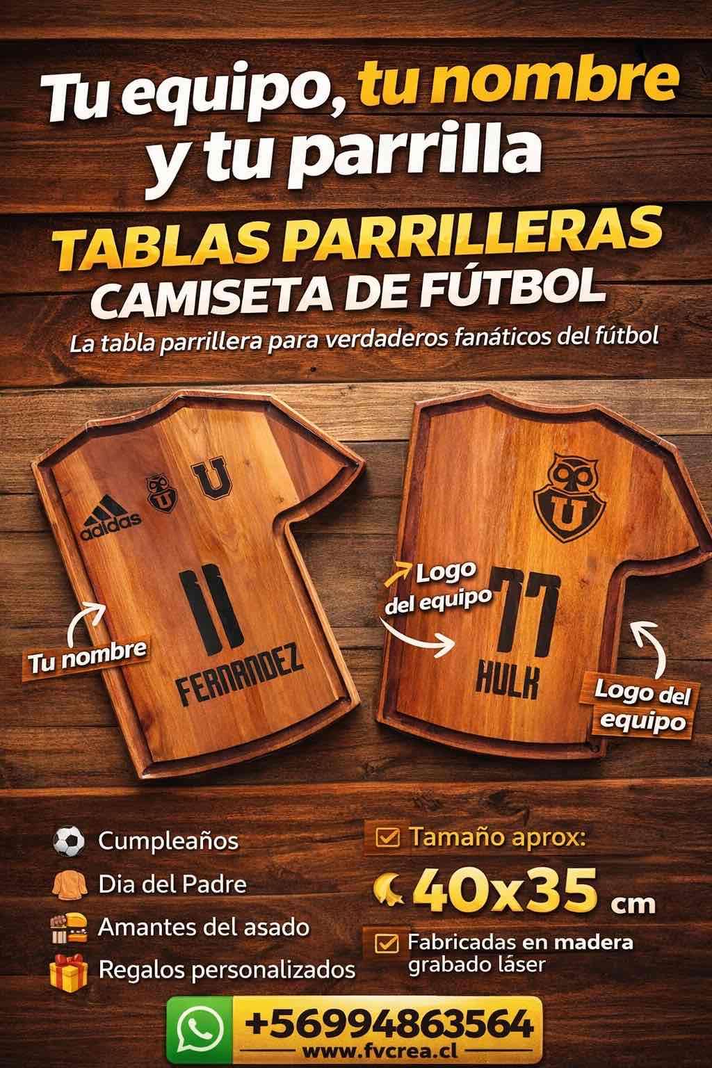 Tabla parrillera tipo camiseta fútbol - miniatura 3