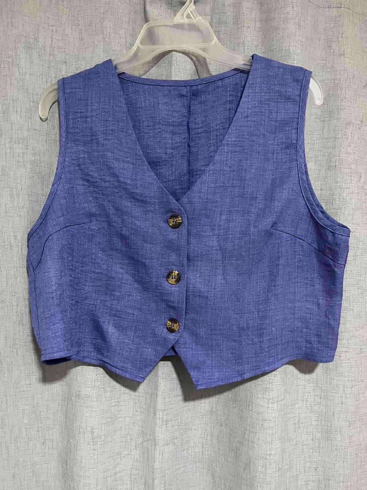 Vest azul sin mangas