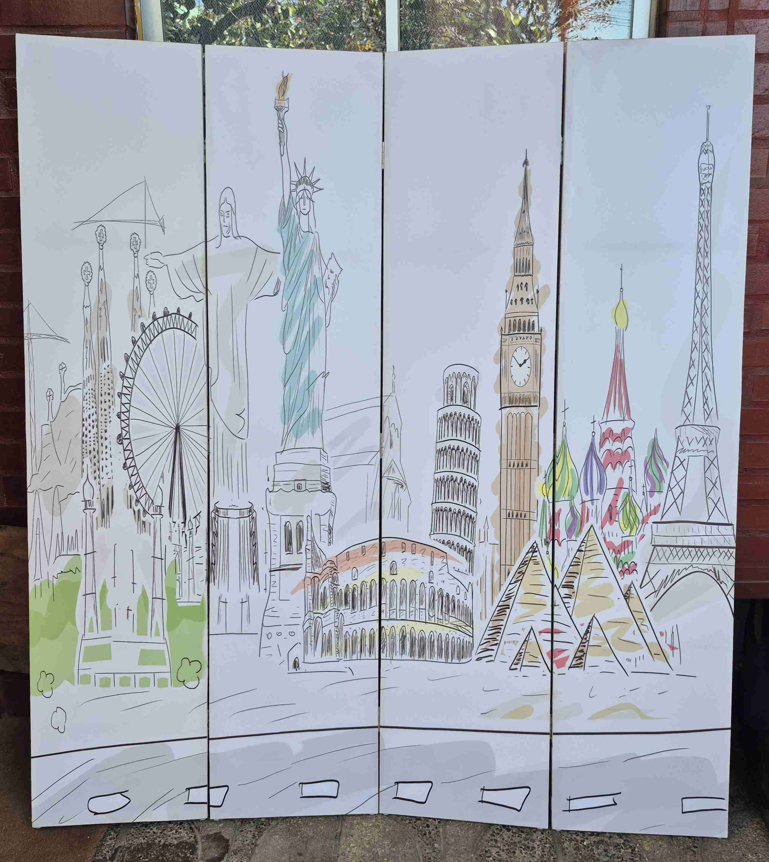 Panel decorativo plegable mundial - 1