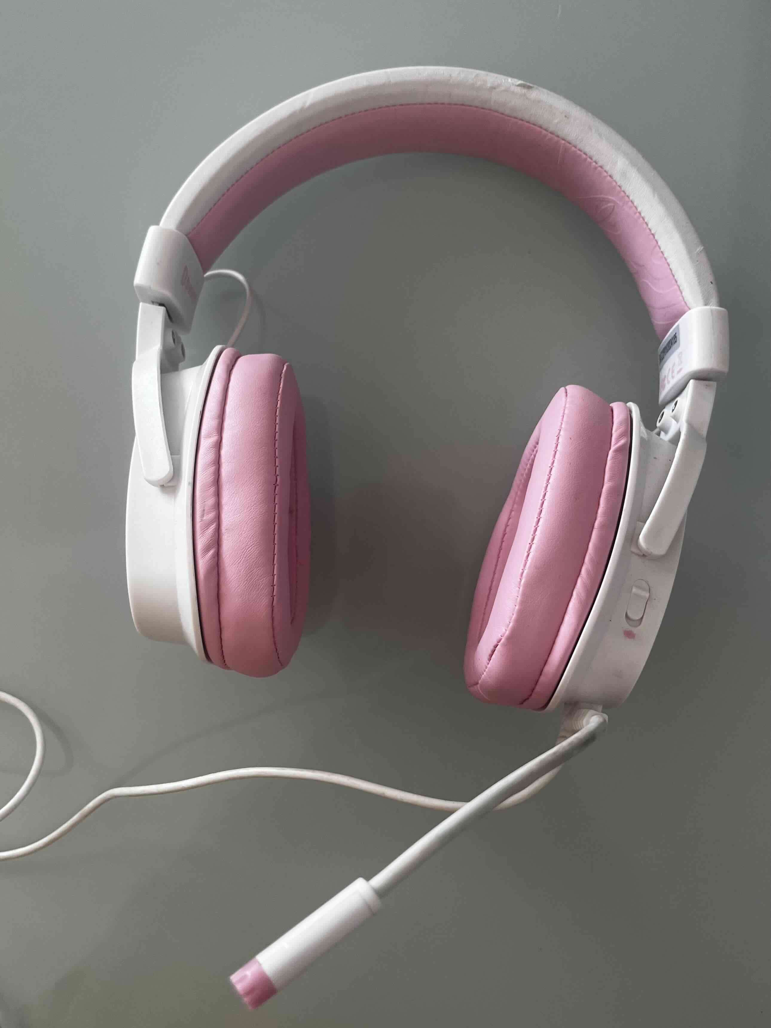 Auriculares rosas con micrófono - 3