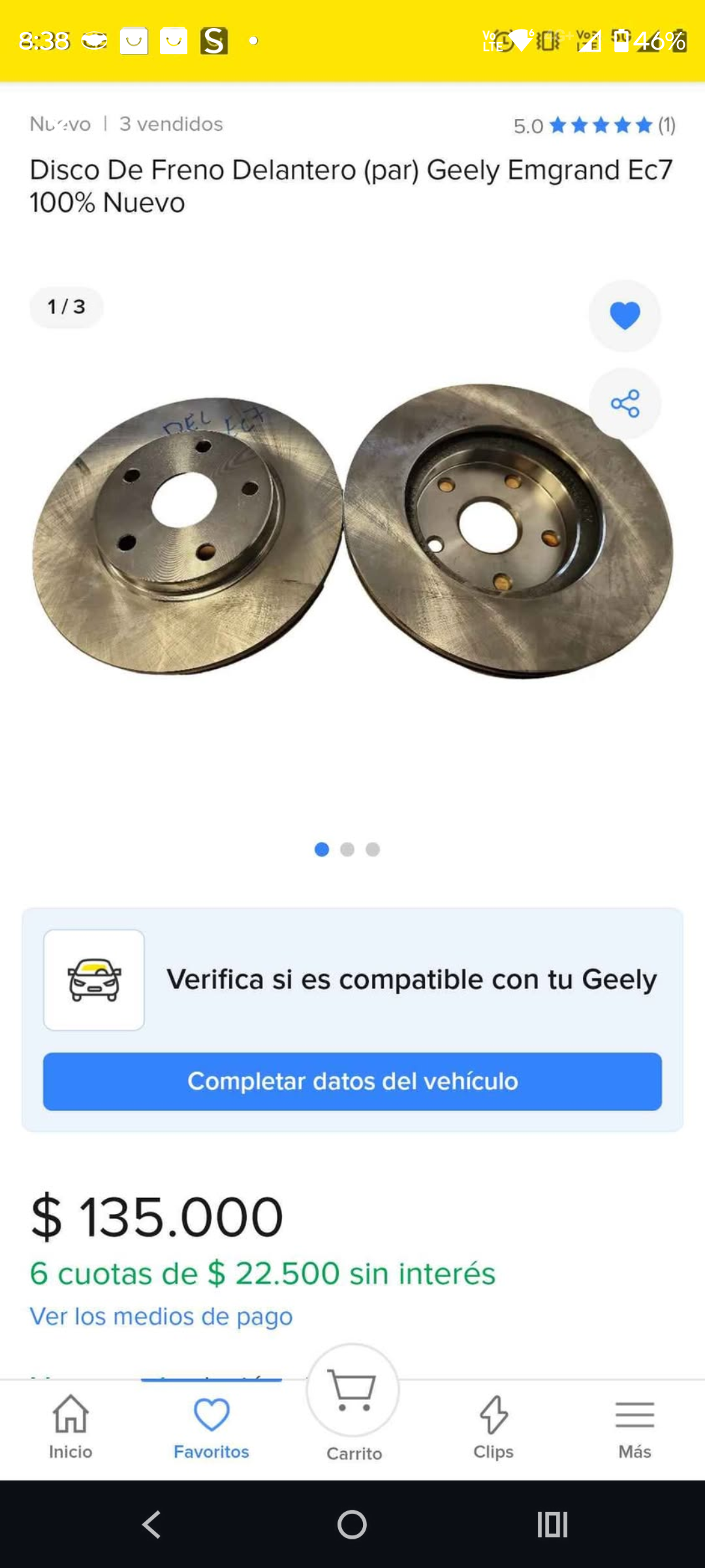 Disco de freno delantero para Geely Emgrand - 4