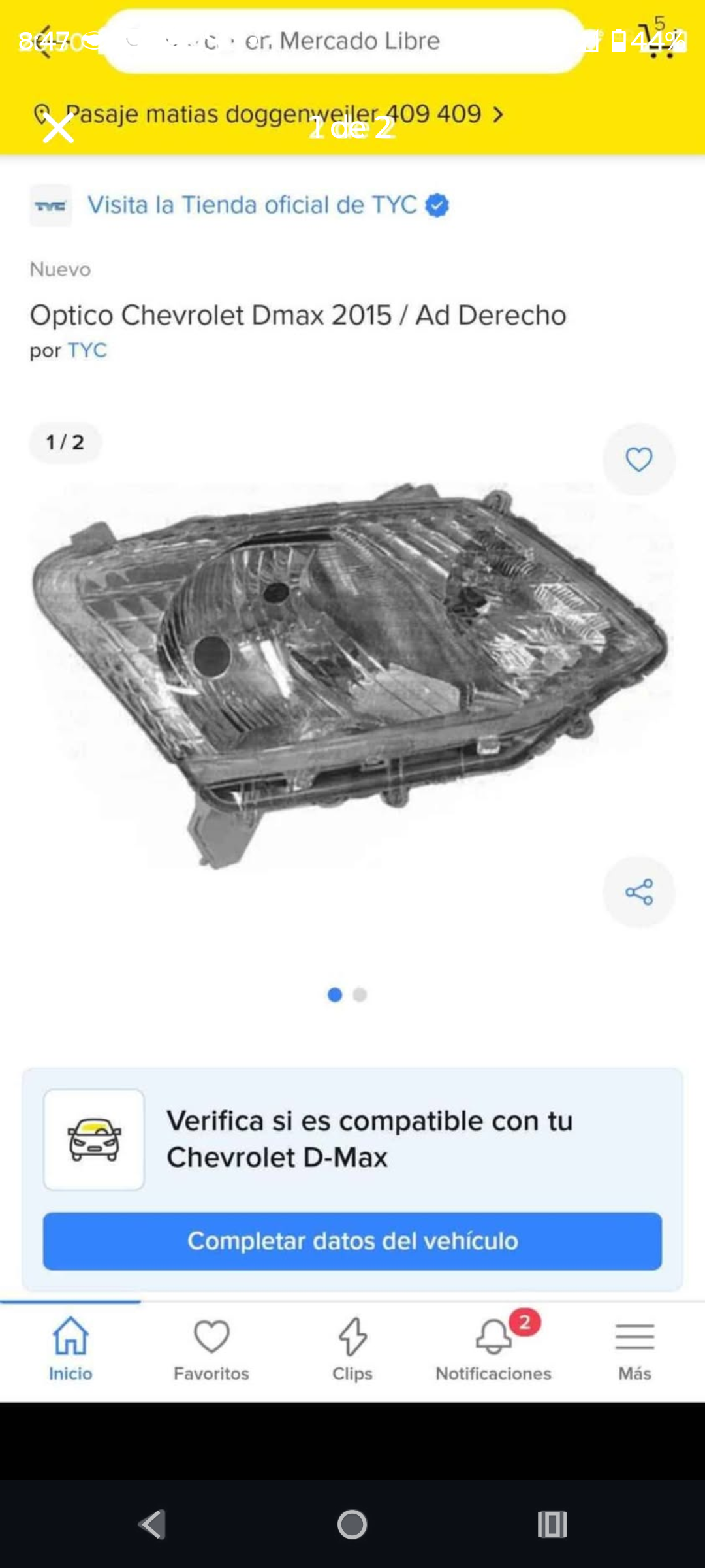 Foco delantero de auto usado - miniatura 2