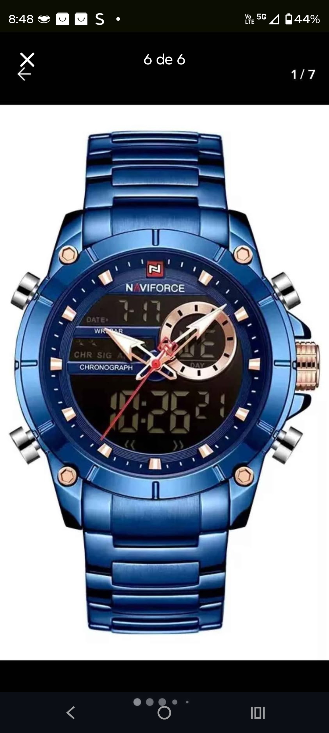 Reloj cronógrafo azul Naviforce - 1