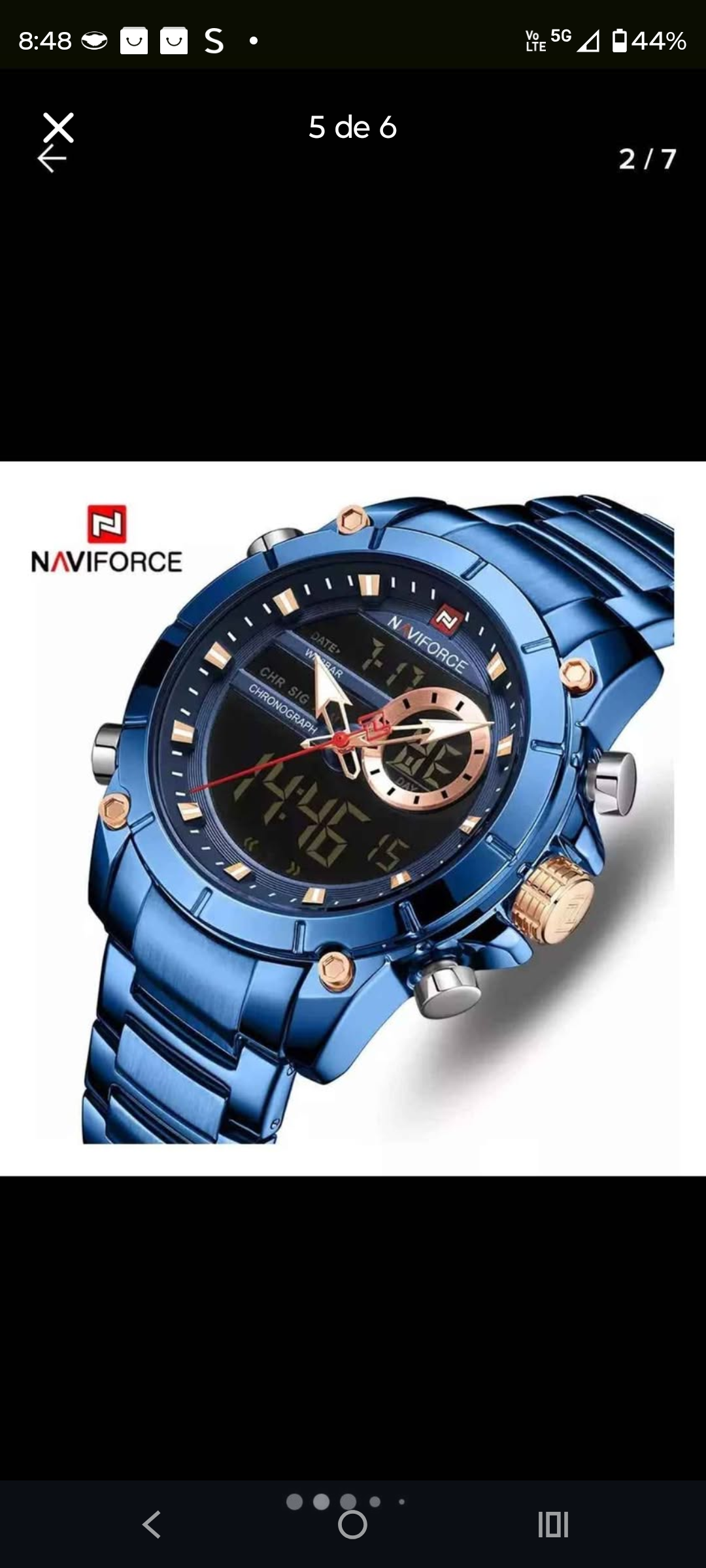 Reloj cronógrafo azul Naviforce - 2