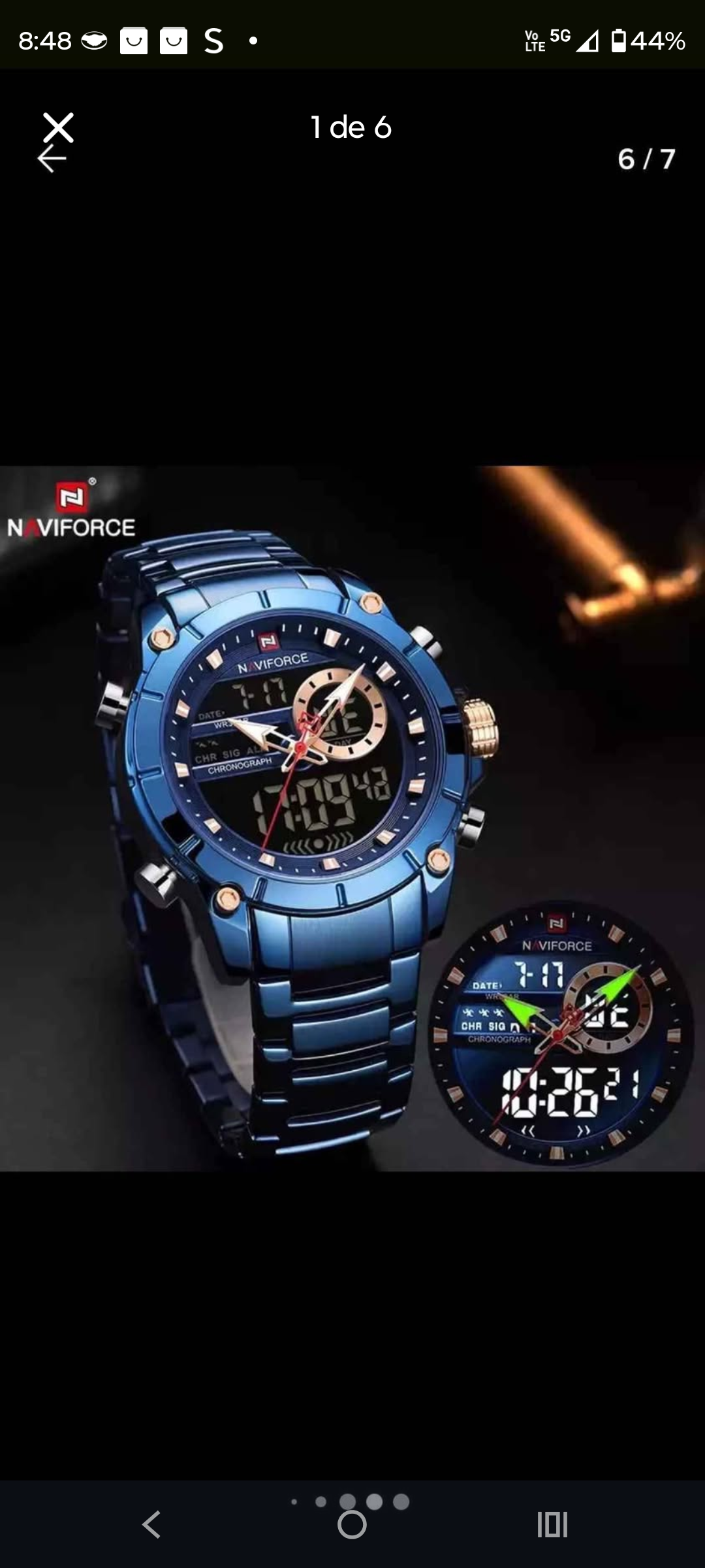 Reloj cronógrafo azul Naviforce - 5