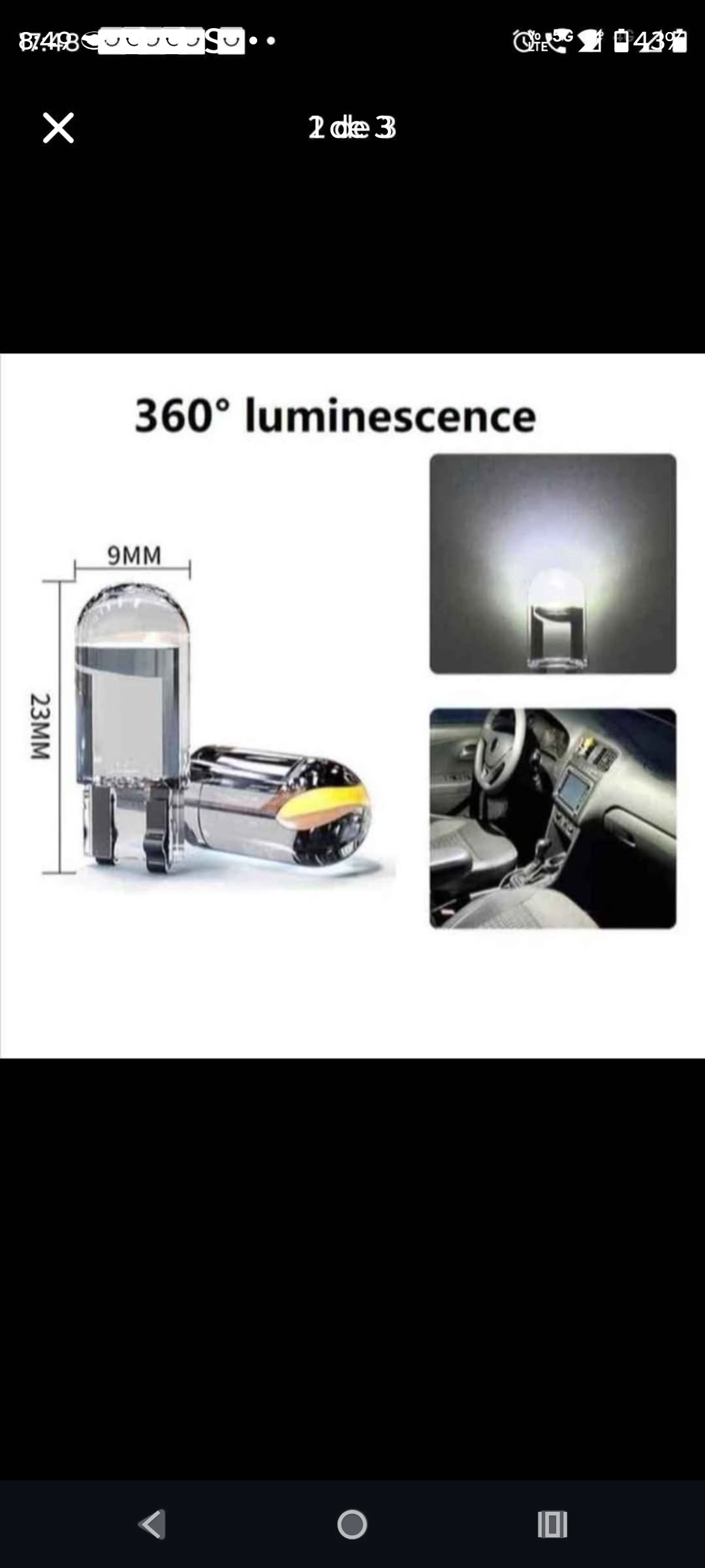 Luz LED para automóvil T10 - 1