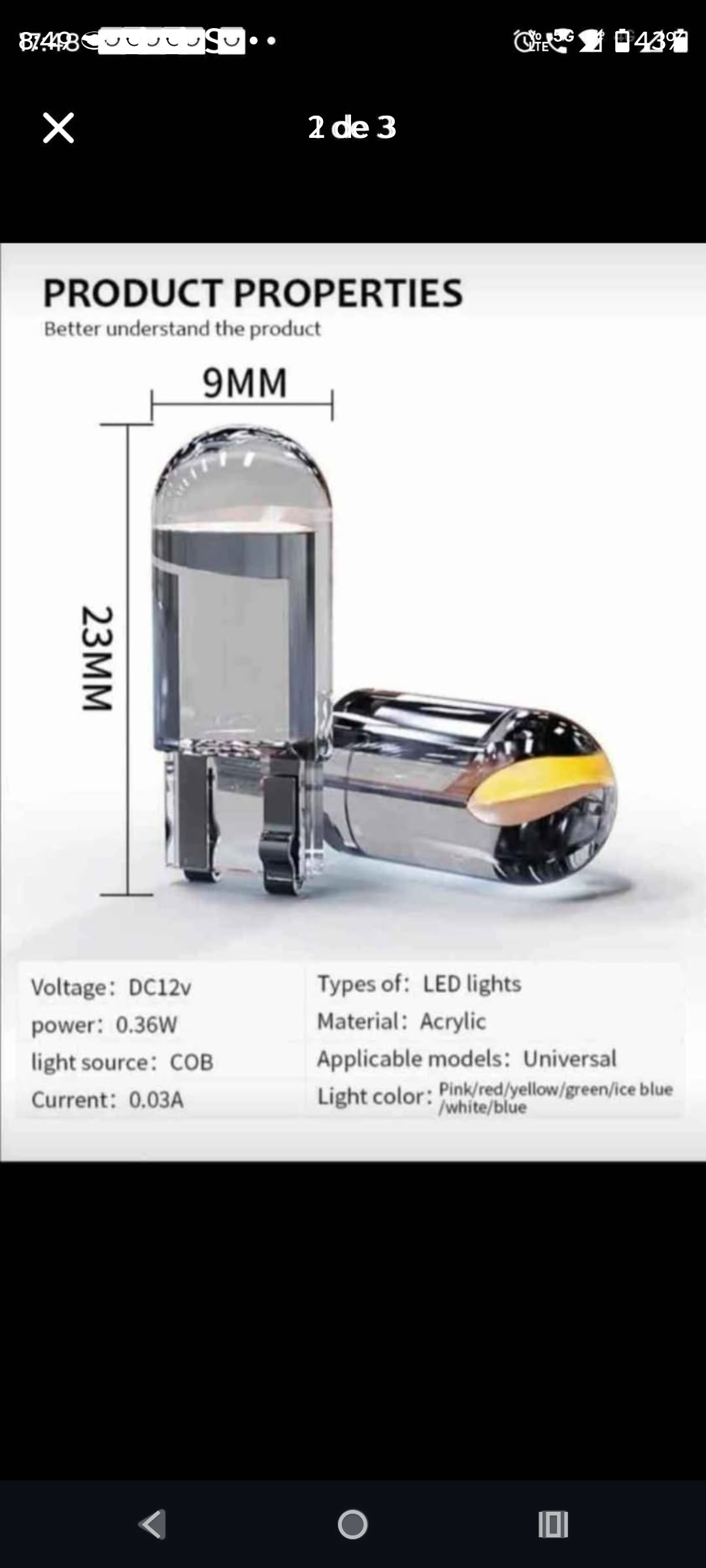 Luz LED para automóvil T10 - 2