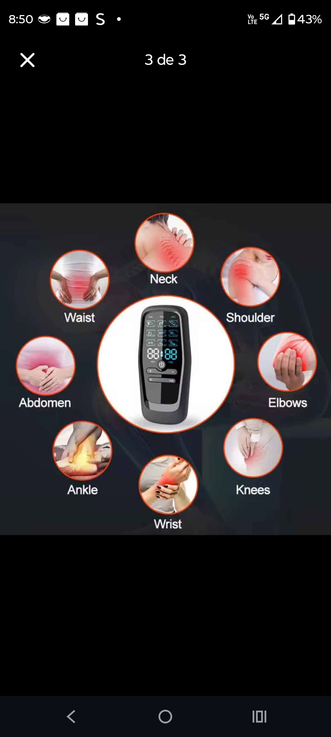 Masajeador portátil EMS/TENS - miniatura 3