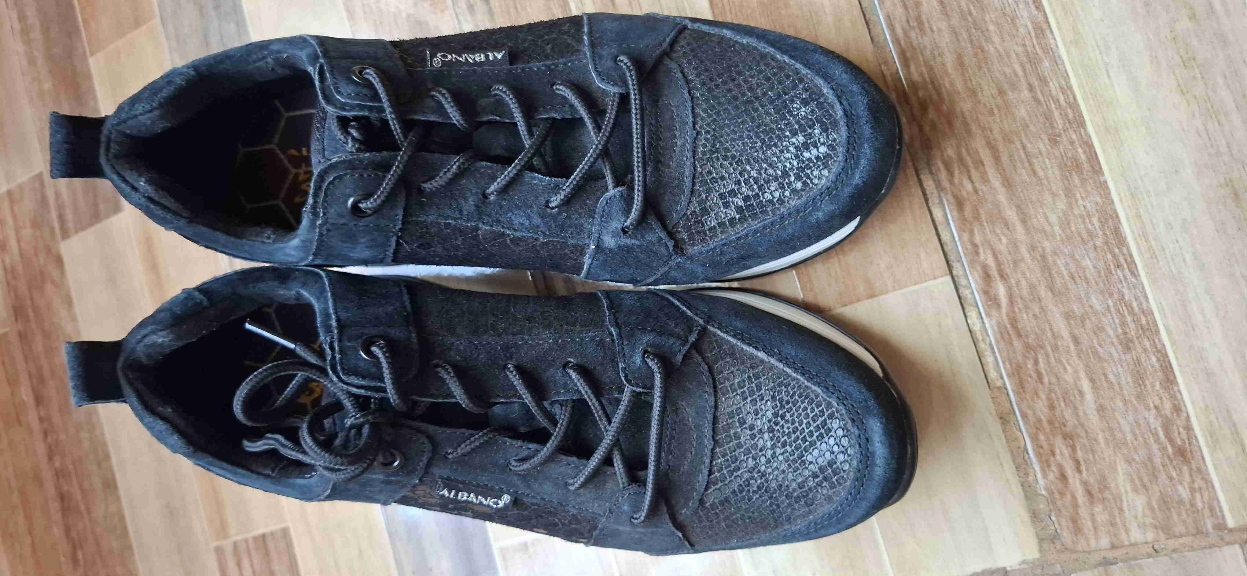 Zapatillas negras de cuero Albano - miniatura 1