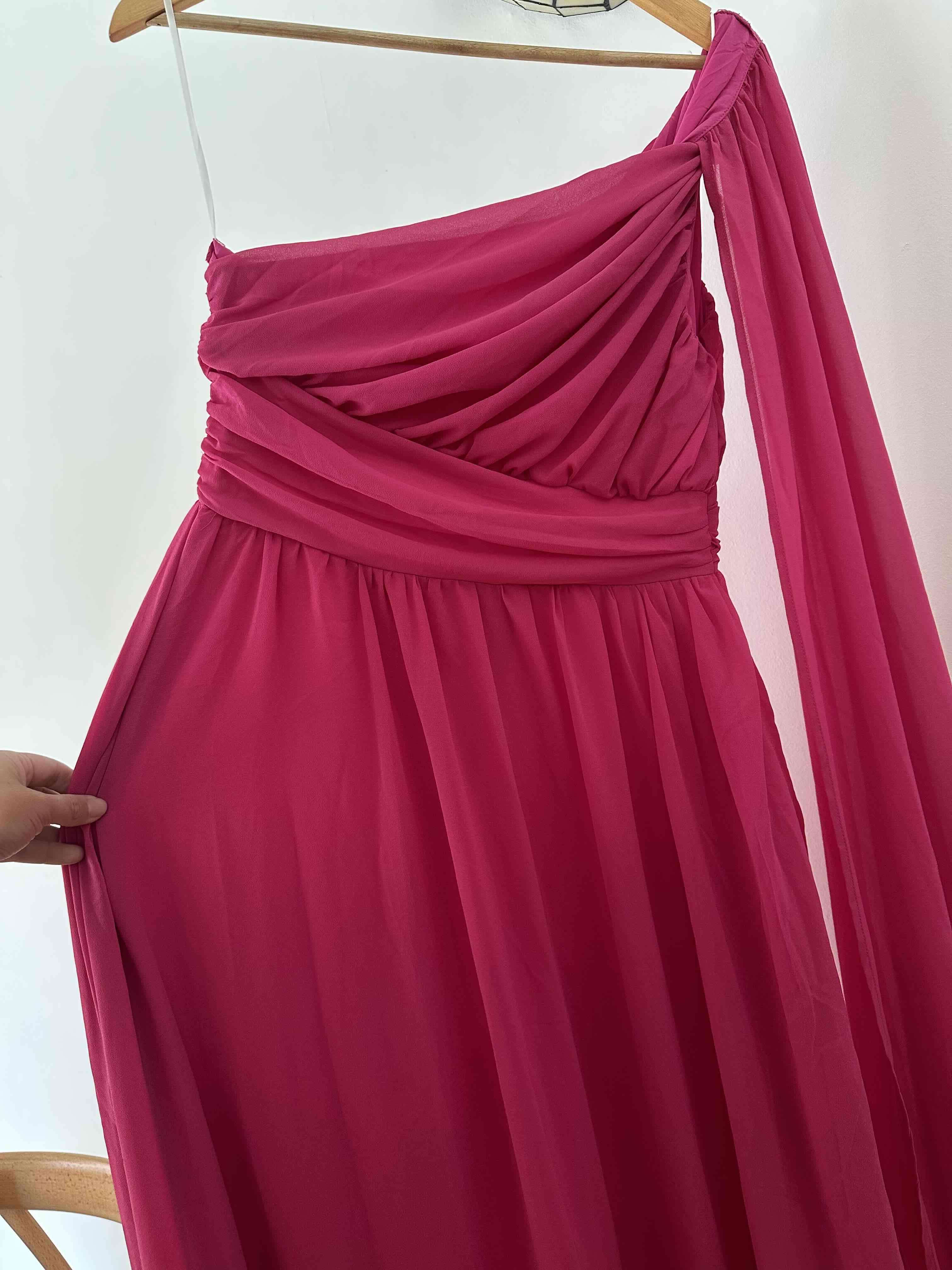 Vestido asimétrico fucsia M/L - miniatura 4