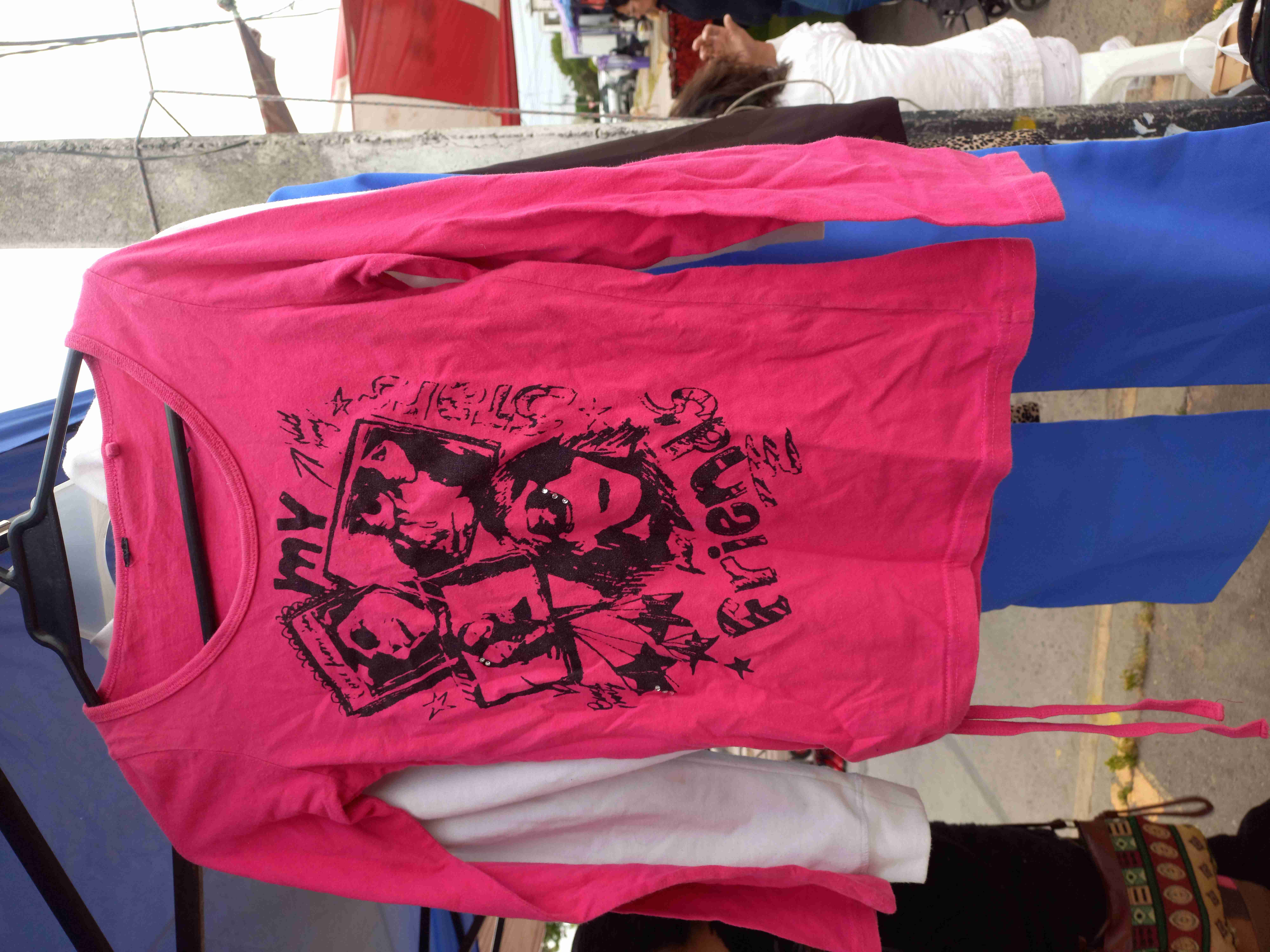 Polera manga larga rosa estampada talla 14 - 1