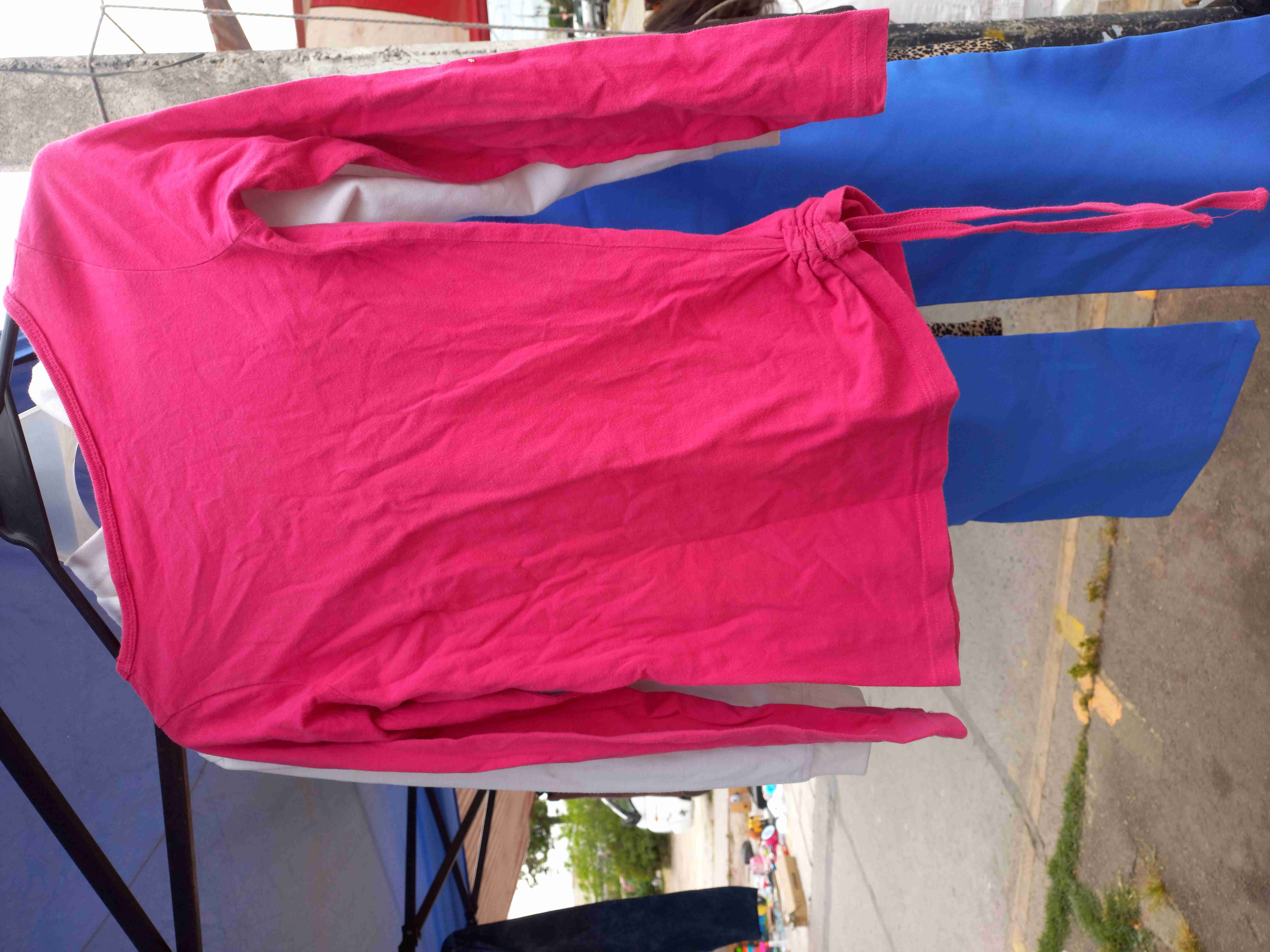 Polera manga larga rosa estampada talla 14 - 2