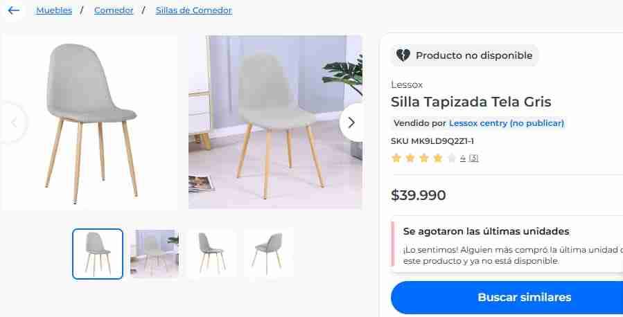 Juego de 4 sillas nuevas - miniatura 2