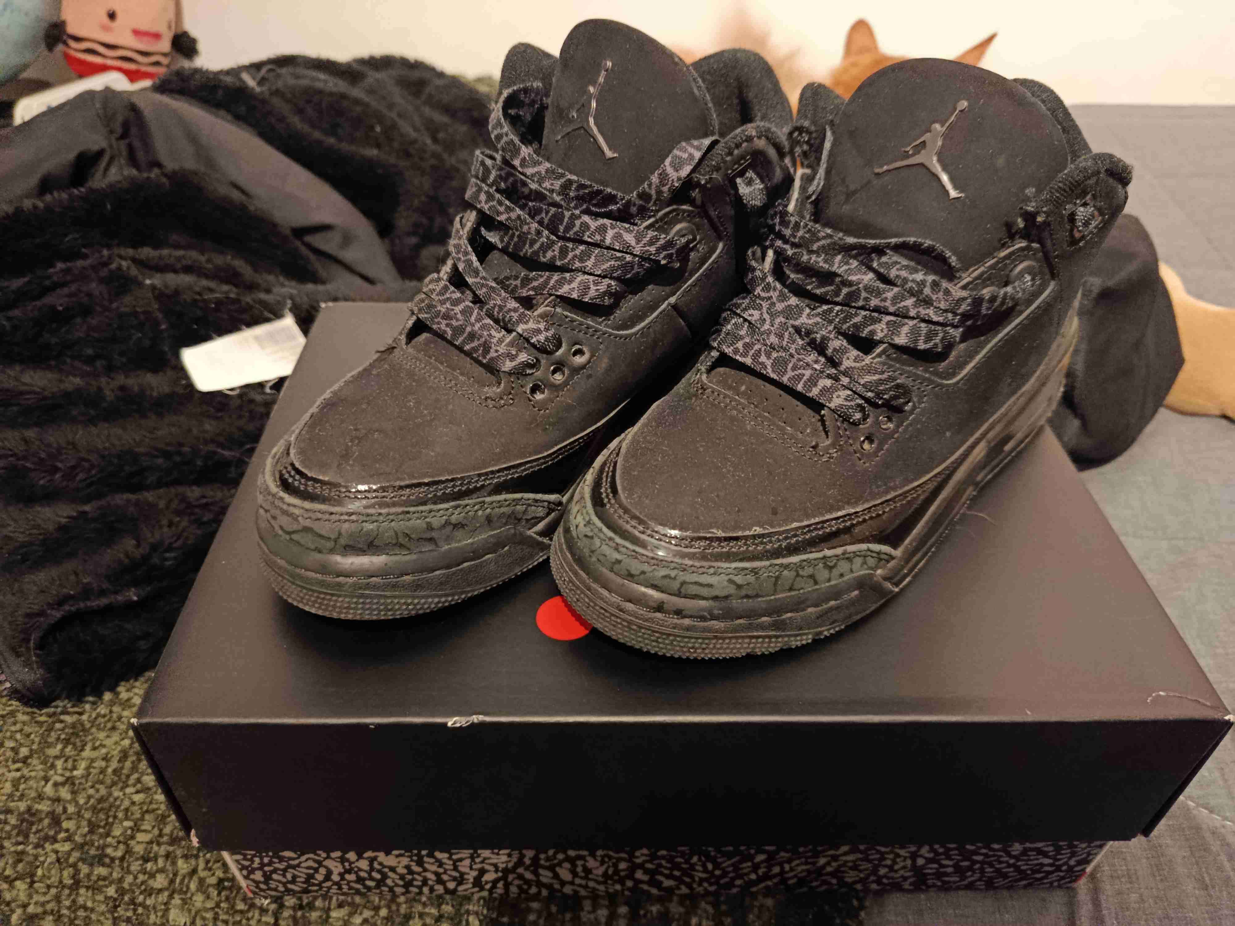 Zapatillas negras Air Jordan 3 black cat - miniatura 1