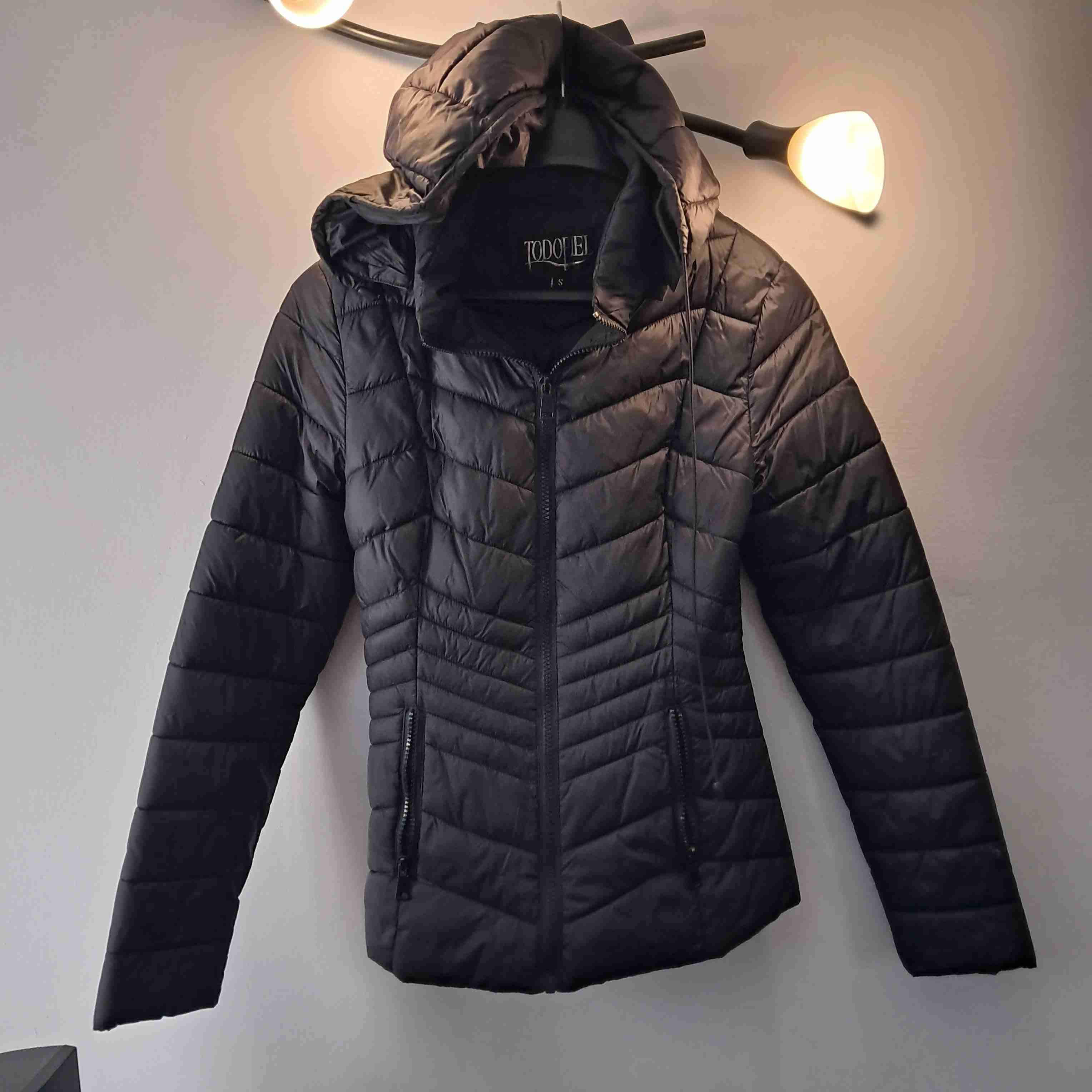 Parka negra entallada niña - miniatura 2