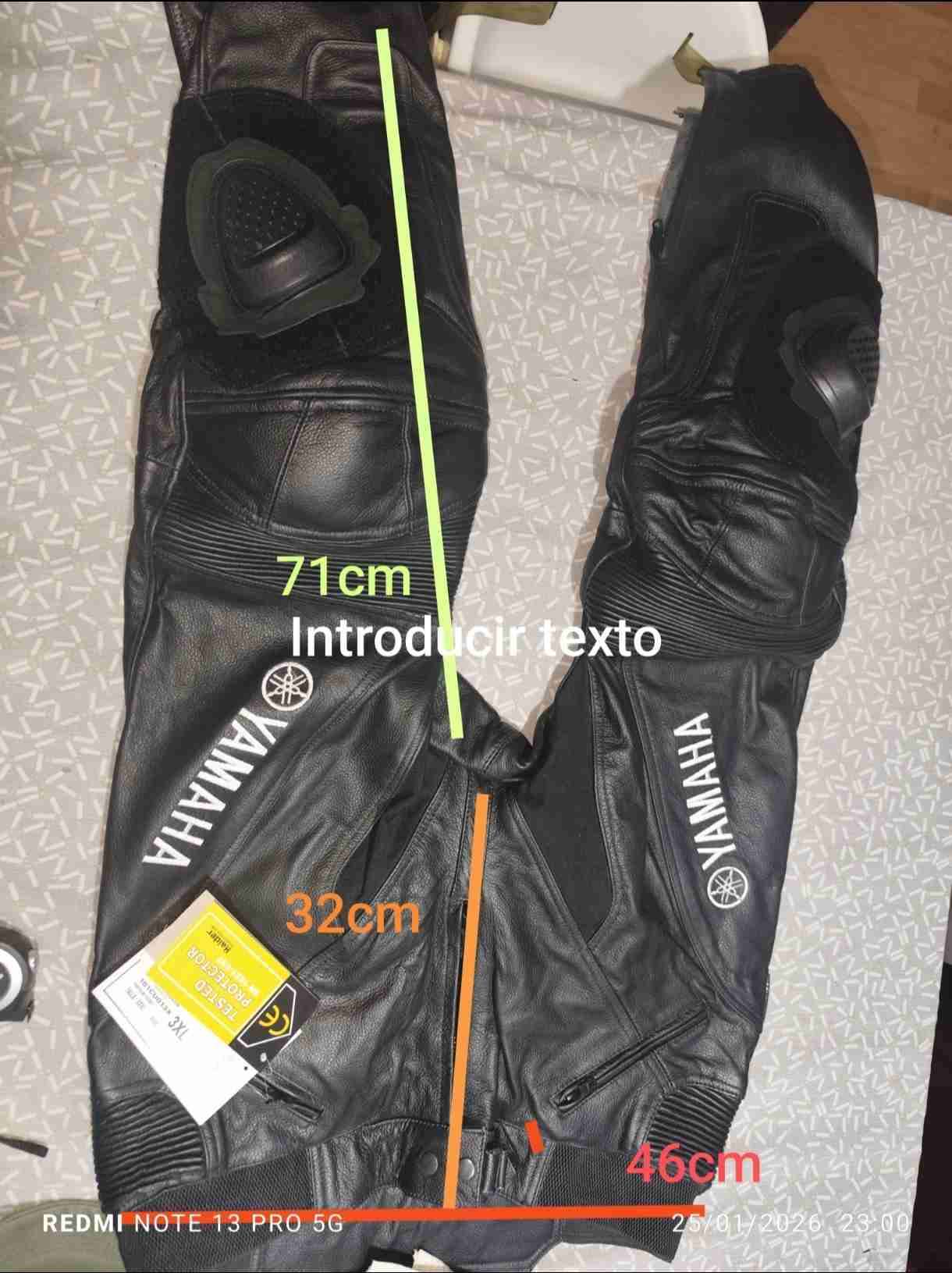 Pantalón de moto cuero Yamaha (TALLA XXXL) - miniatura 2