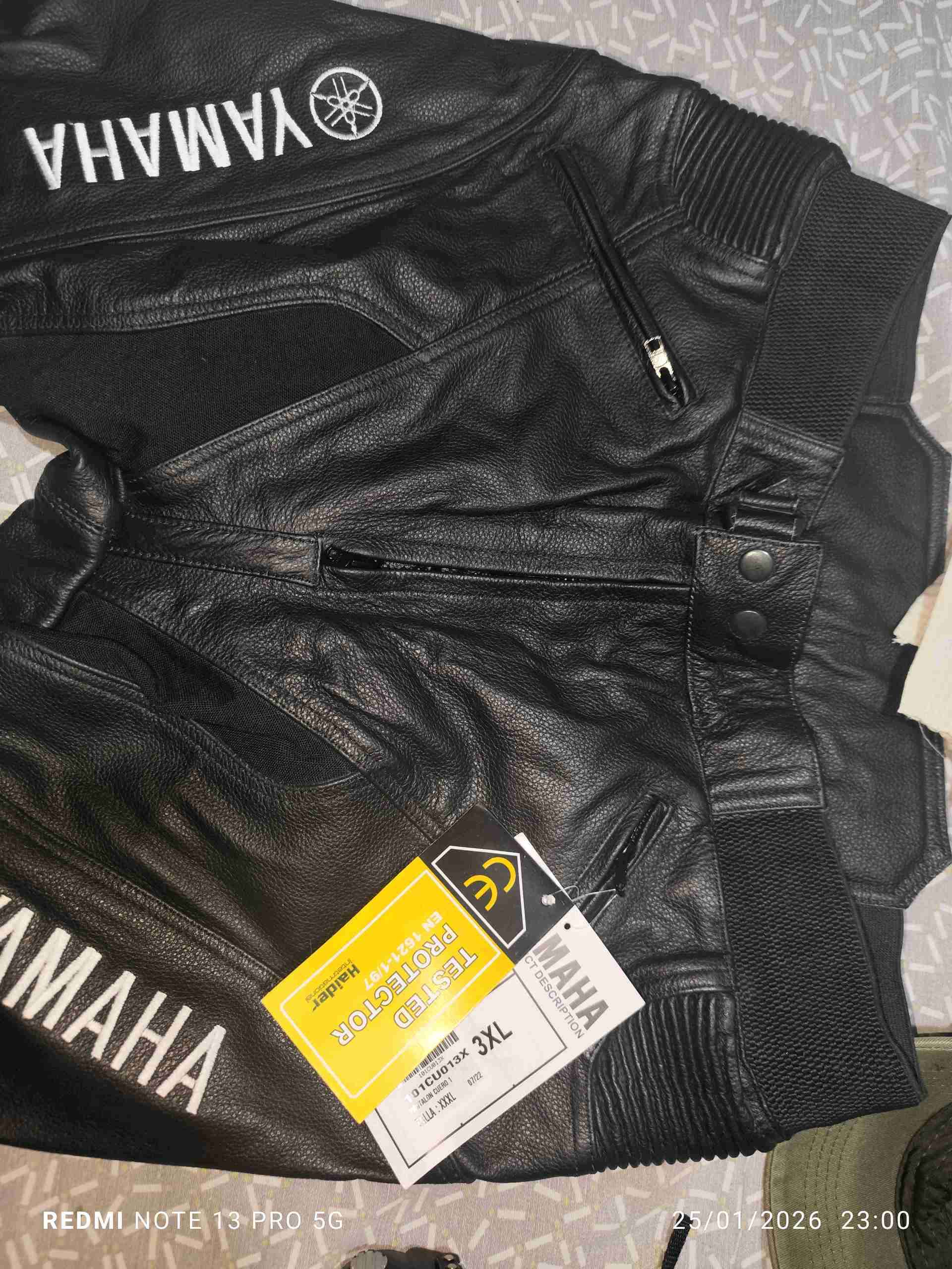 Pantalón de moto cuero Yamaha (TALLA XXXL) - miniatura 3