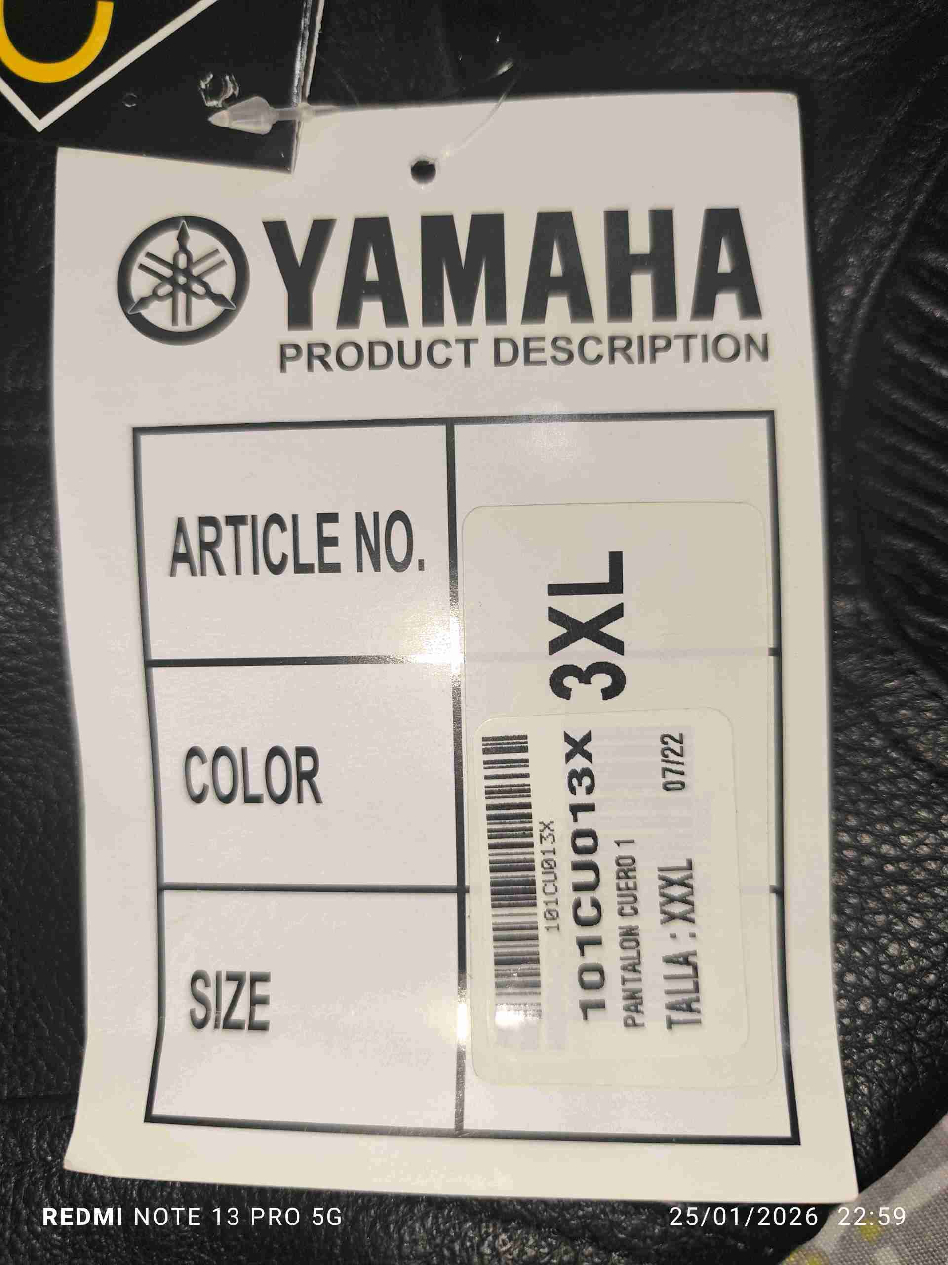 Pantalón de moto cuero Yamaha (TALLA XXXL) - miniatura 6