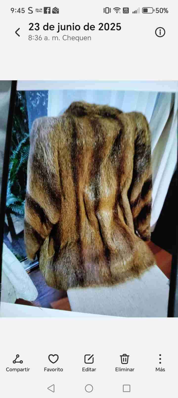 Abrigo de piel marrón natural - miniatura 1