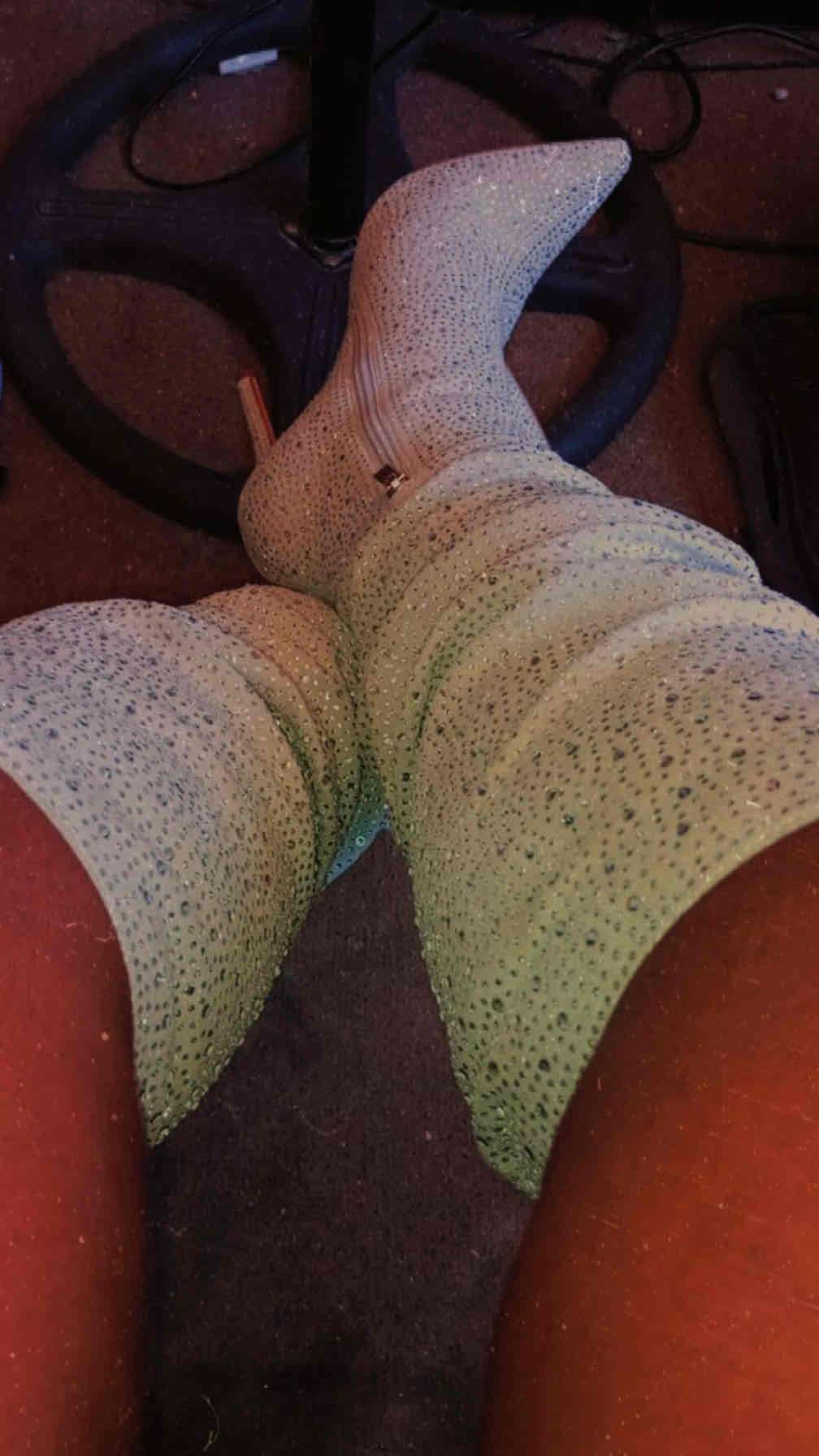 Botas altas brillantes plateadas - 1