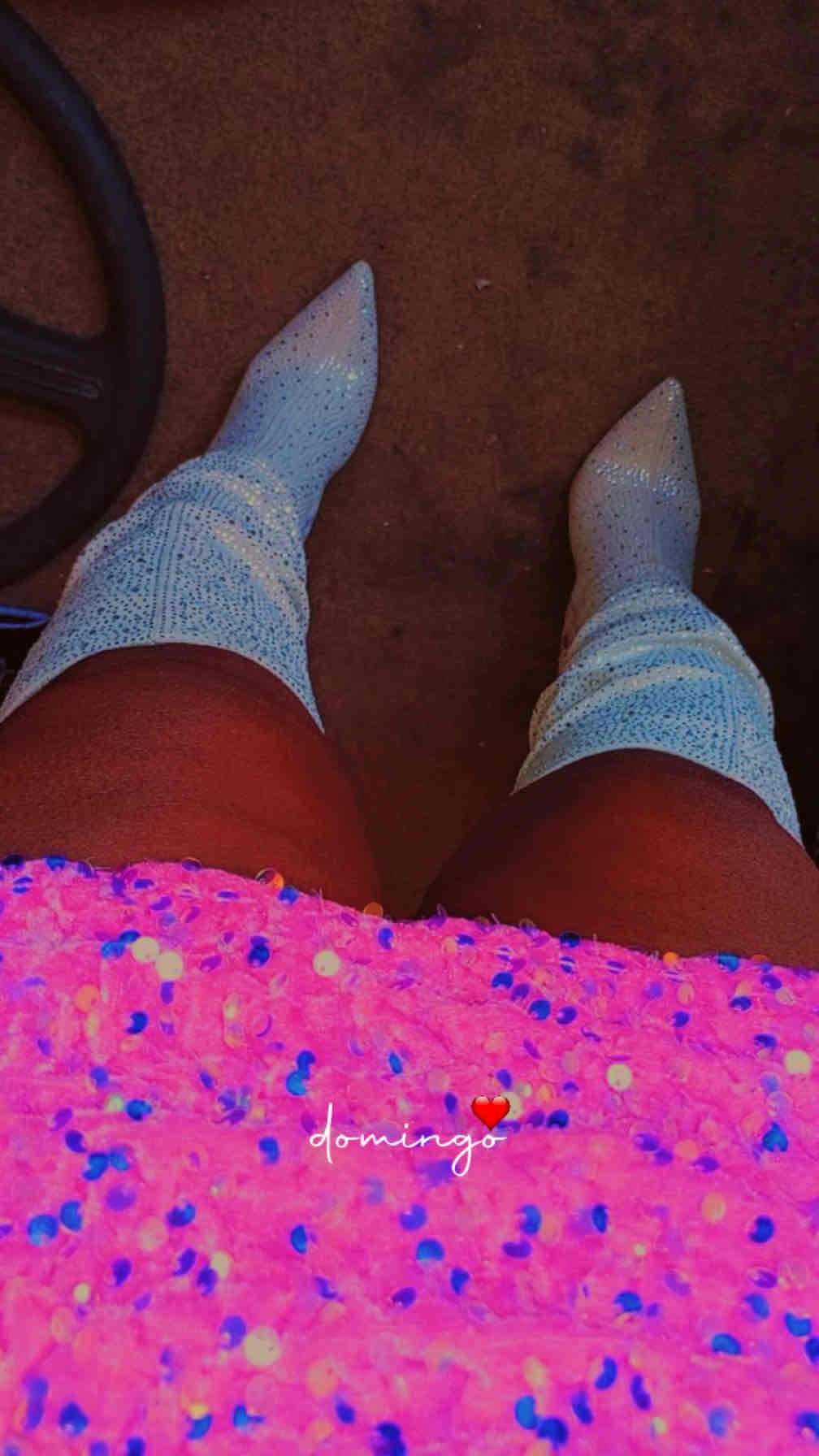 Botas altas brillantes plateadas - 2