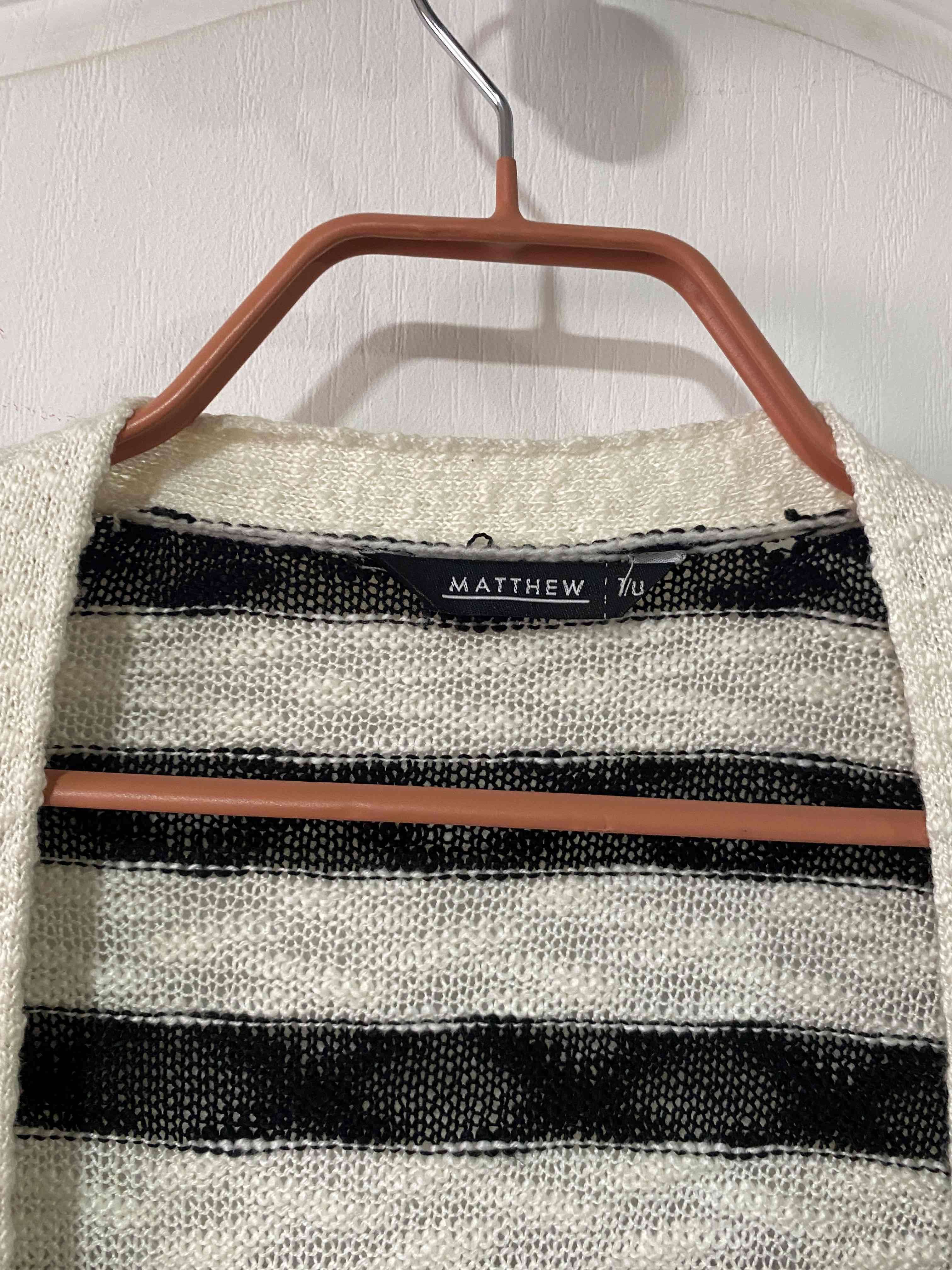 Cárdigan rayado blanco y negro - miniatura 2