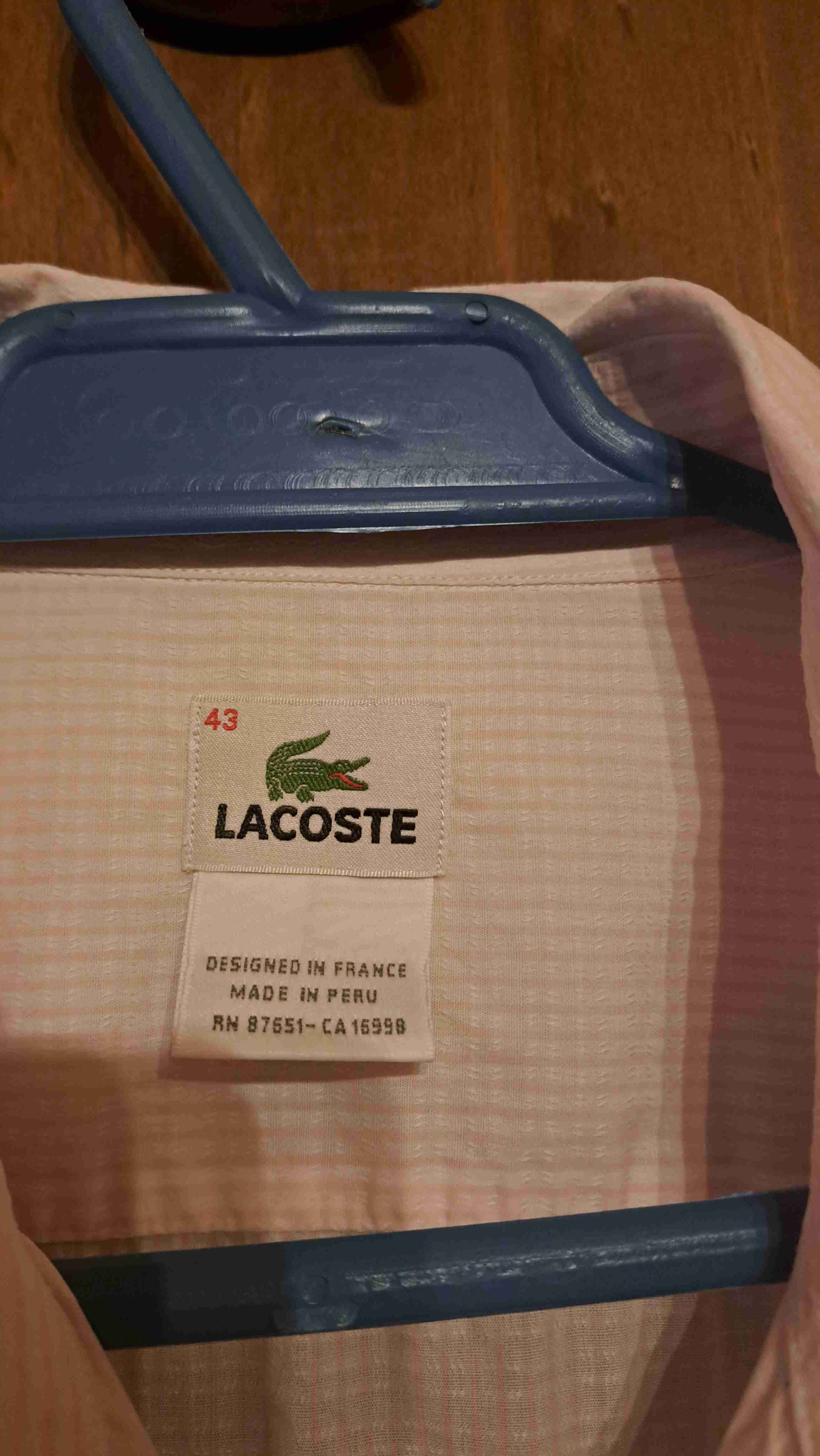 Camisa rosa con blanco Lacoste de hombre - miniatura 3