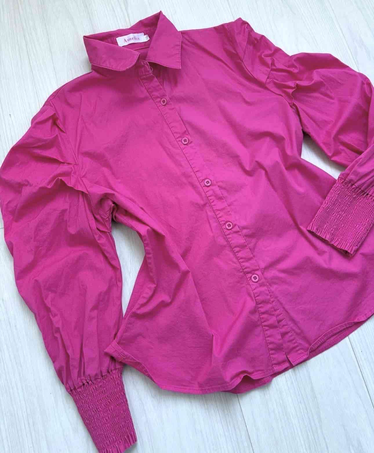 Blusa fucsia de manga larga - 2