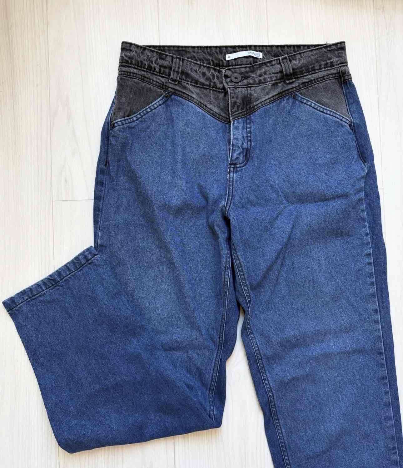 Jeans mom azul oscuro con detalles - 1