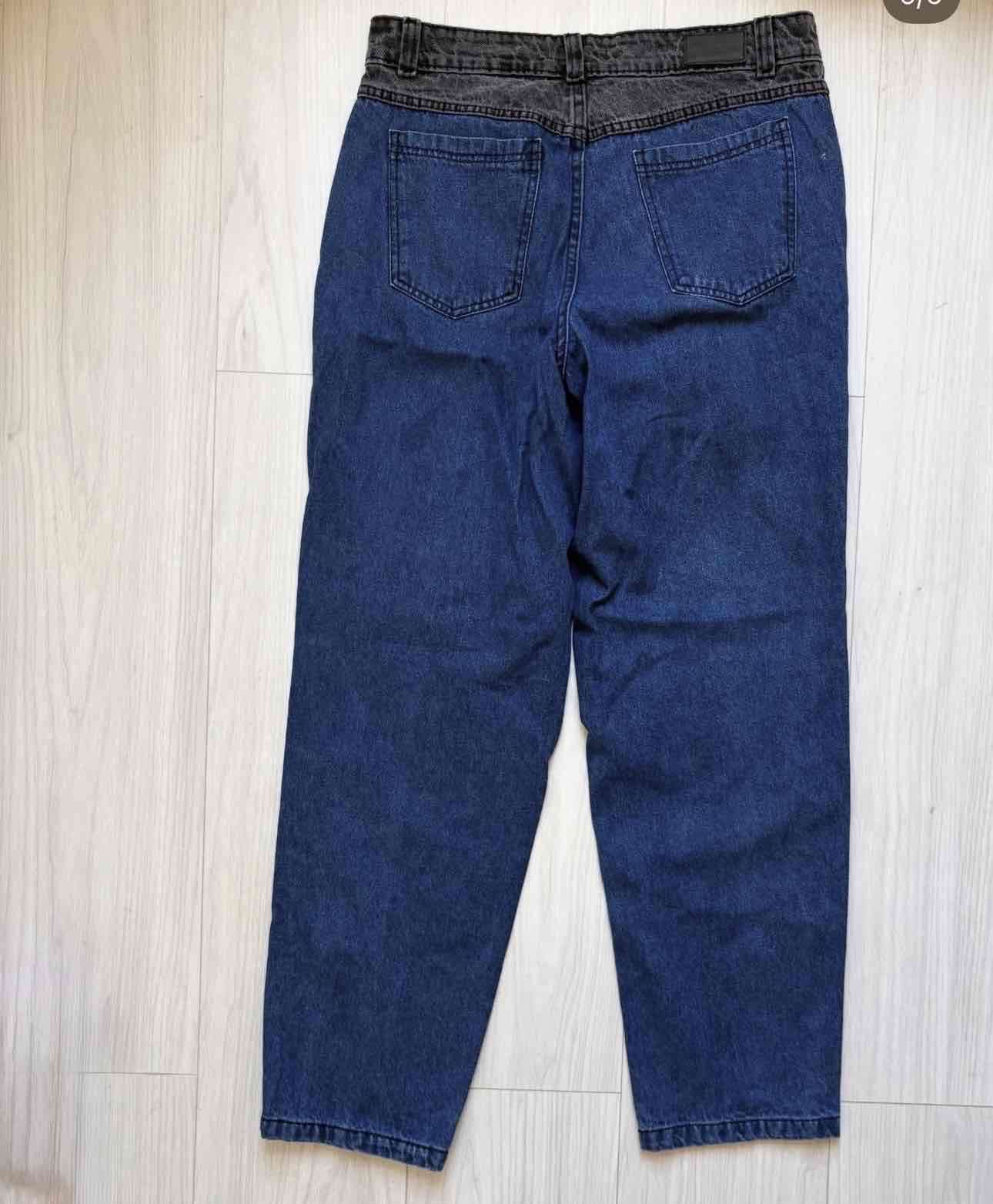 Jeans mom azul oscuro con detalles - 3