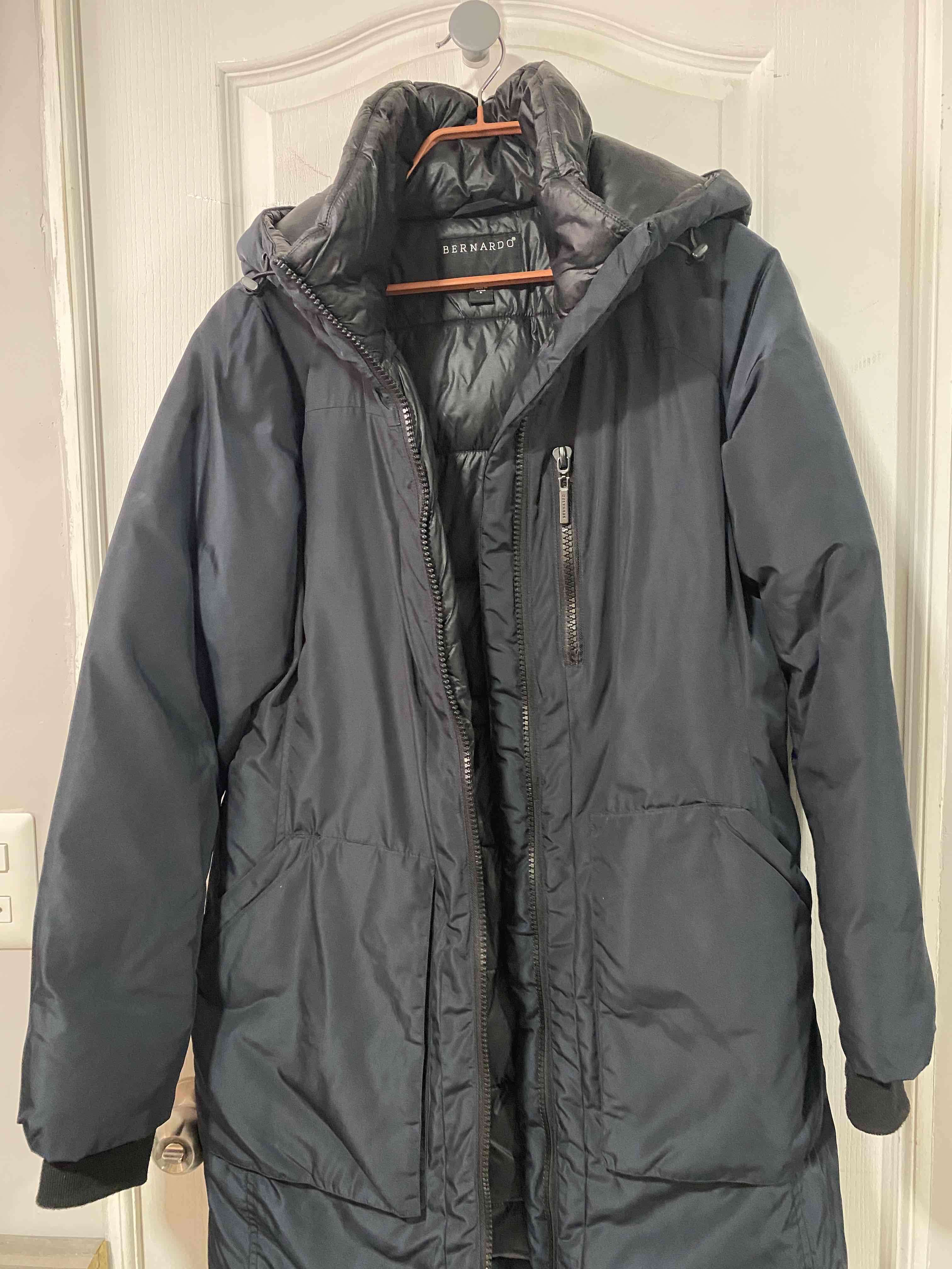 Parka azul marino larga americana - 1