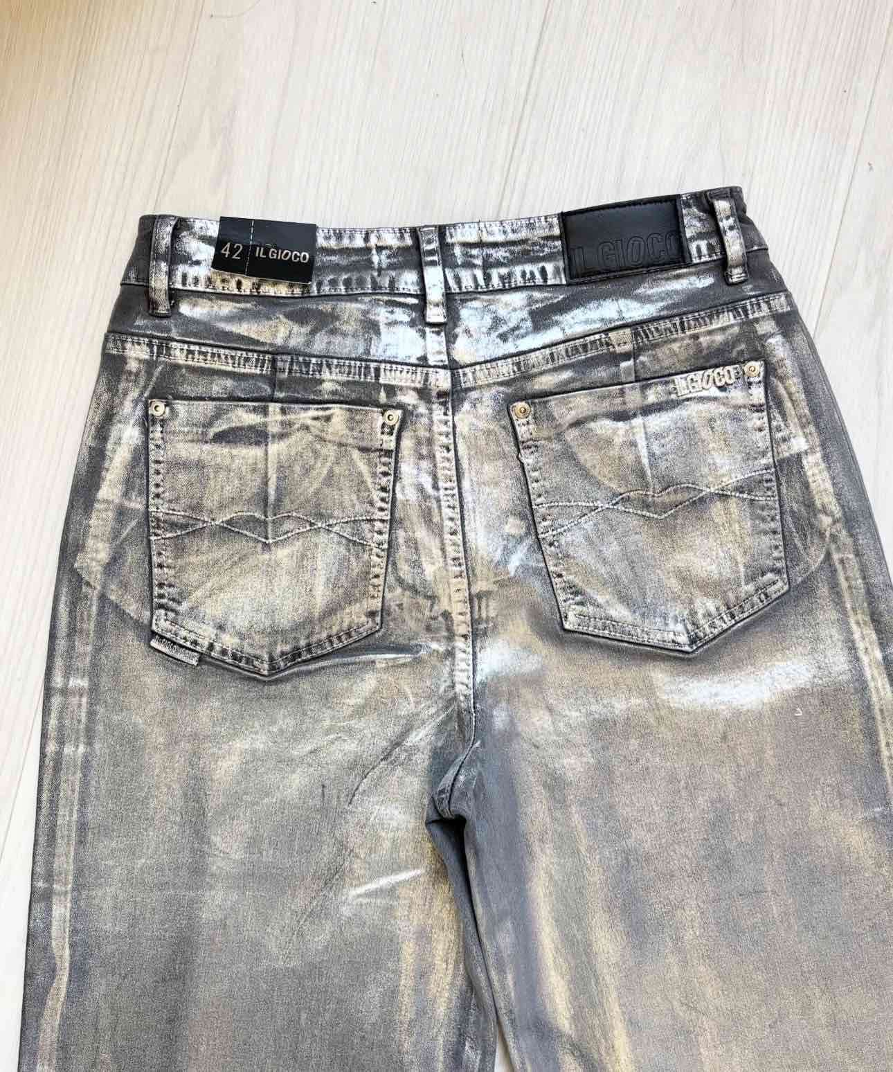 Jeans wide leg plateados IL Giocco - miniatura 3