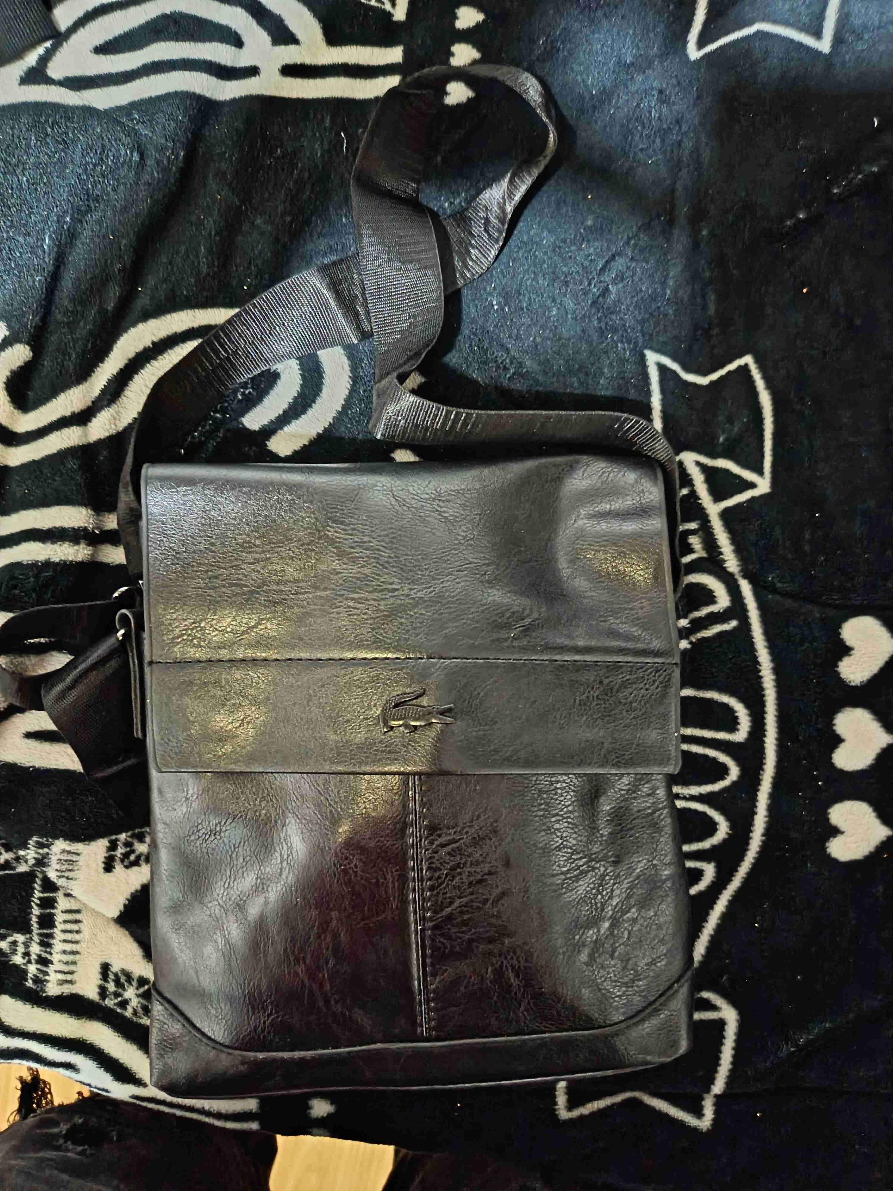 Bandolera de cuero negra