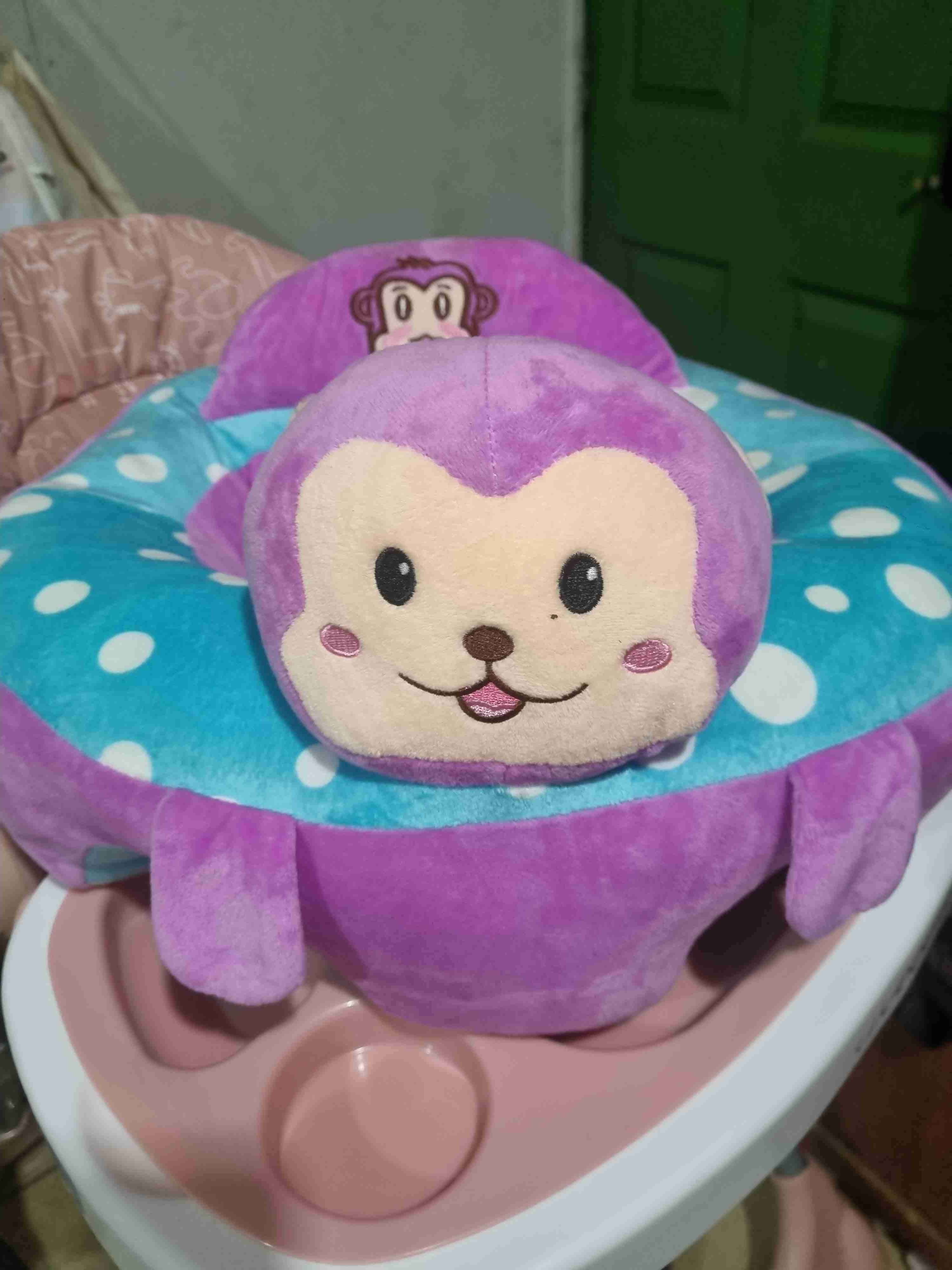 Cojín infantil mono morado - miniatura 1