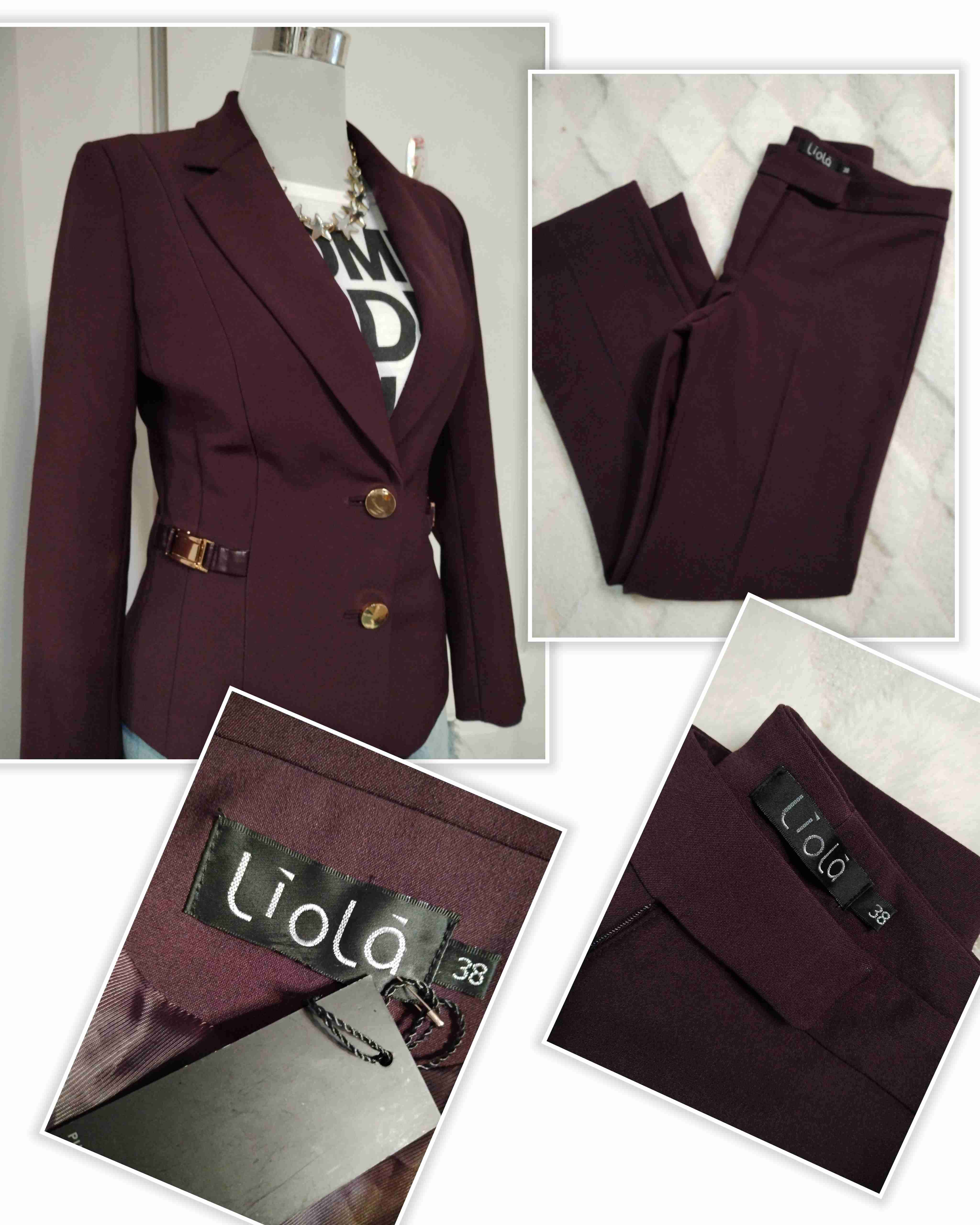 Traje burdeos de mujer Liola