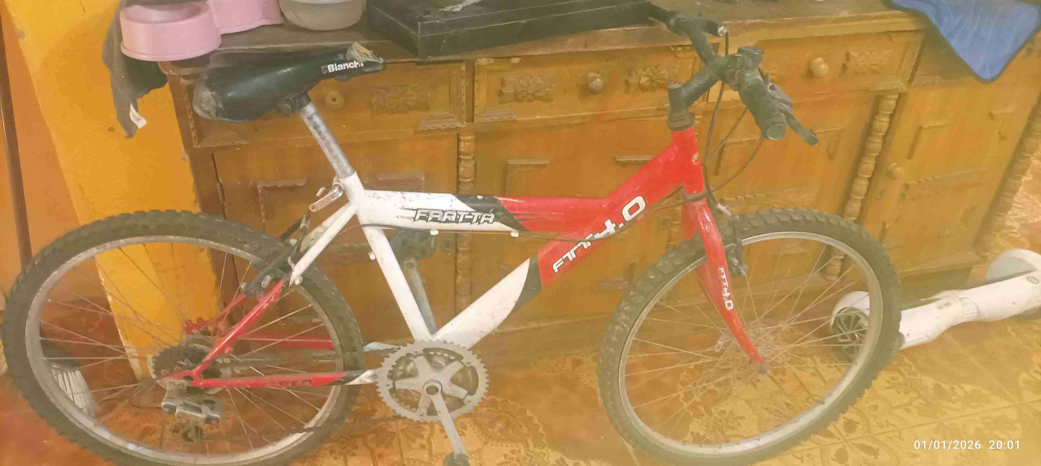 Bicicleta Fratta roja y blanca - miniatura 4